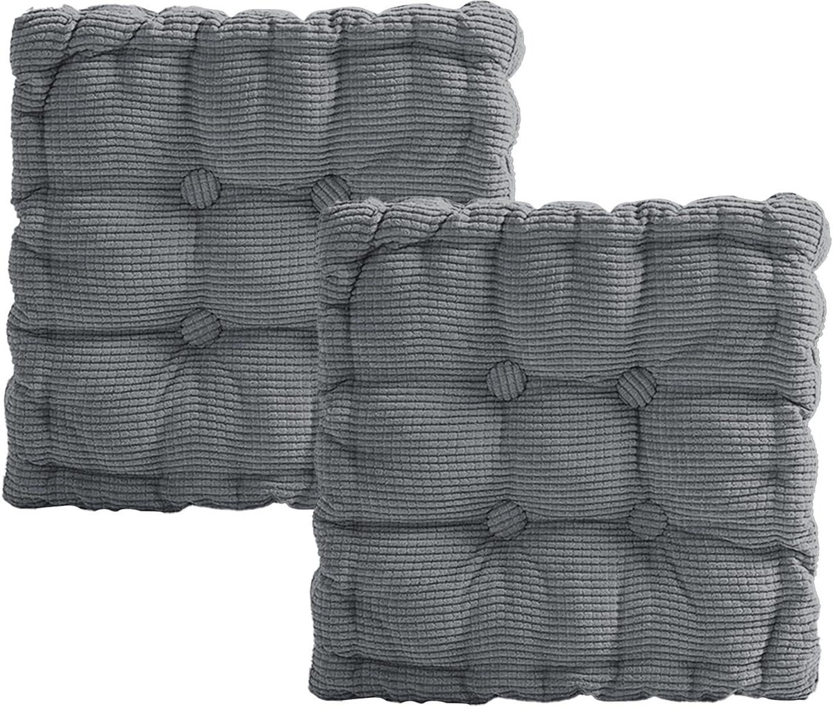 Omgoods - Set van 2 Dikke Stoelkussens 40 x 40 cm voor Binnen en Buiten