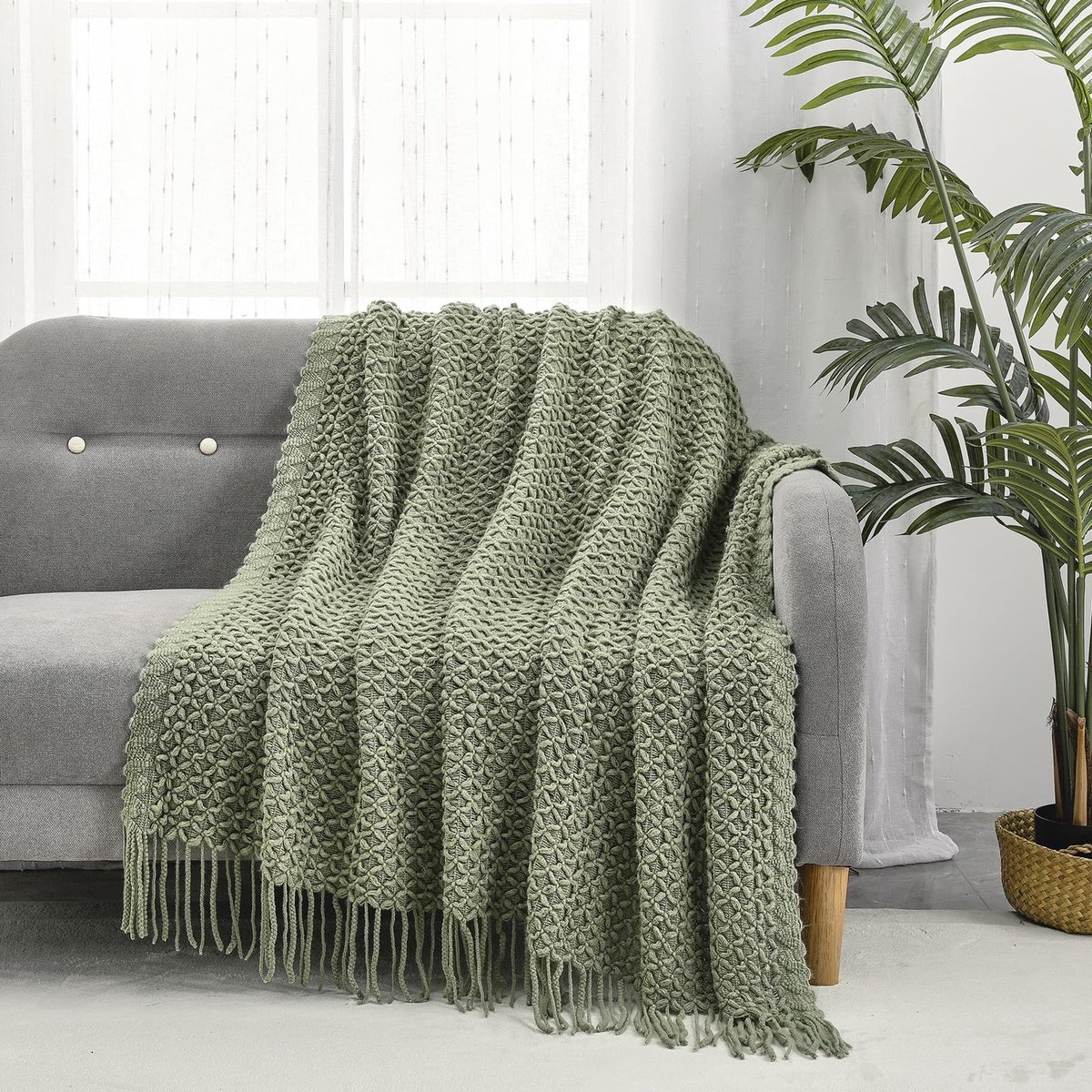 Omgoods - Boho Gehaakte Deken voor Bank, Bed of Stoel, Zacht en Lichtgewicht