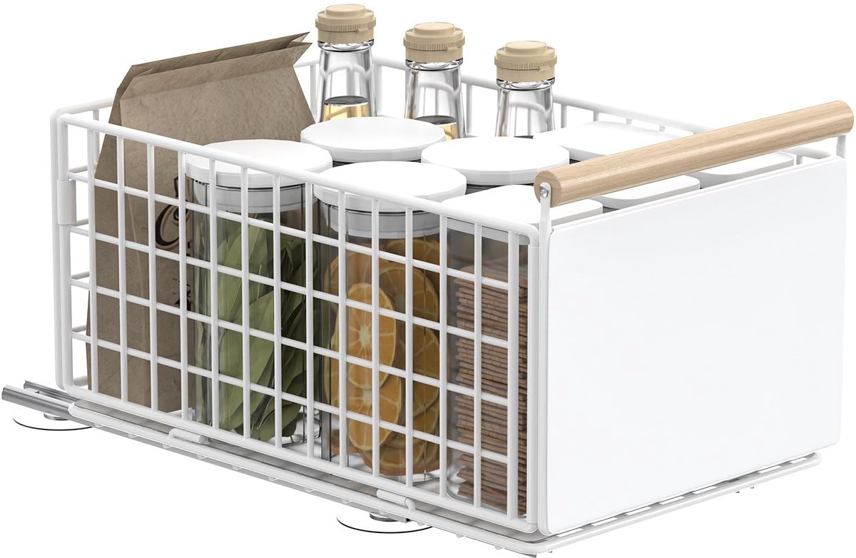Omgoods - Telescopische Keukenlade met Zelfklevende Baskets voor Onder de Gootsteen