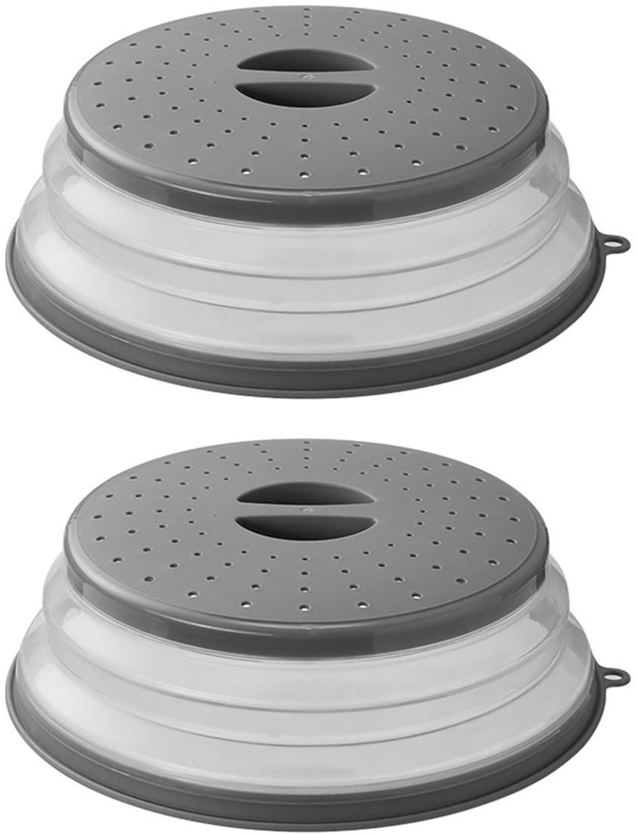 Omgoods- Spatdeksel 30 cm - Opvouwbaar - Multifunctioneel - Voedseldeksel - Groentezeef - Eenvoudig te wassen - Magnetrondeksel