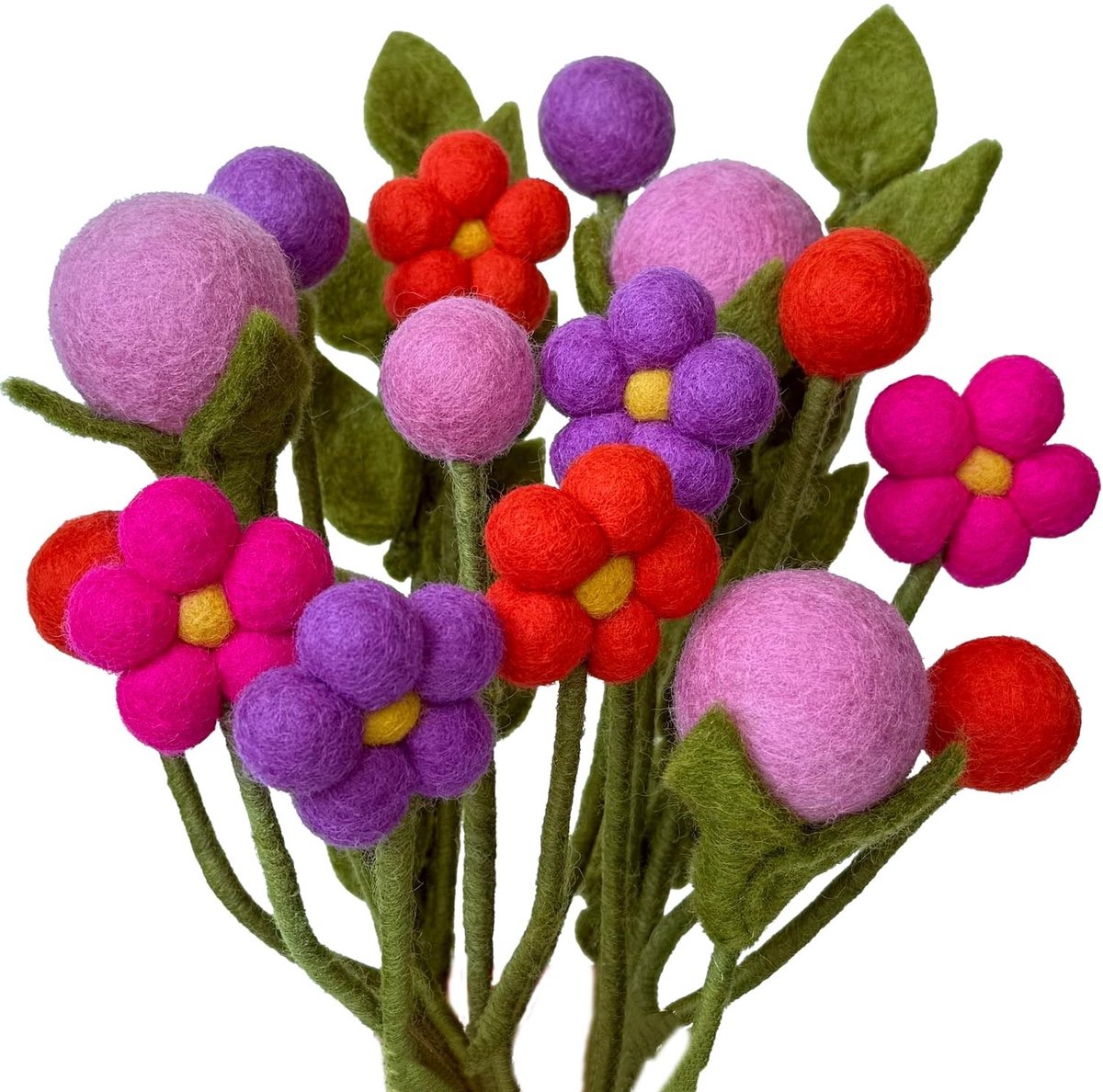 Omgoods - Boeket van Handgemaakte Vilt Bloemen voor Duurzame Decoratie