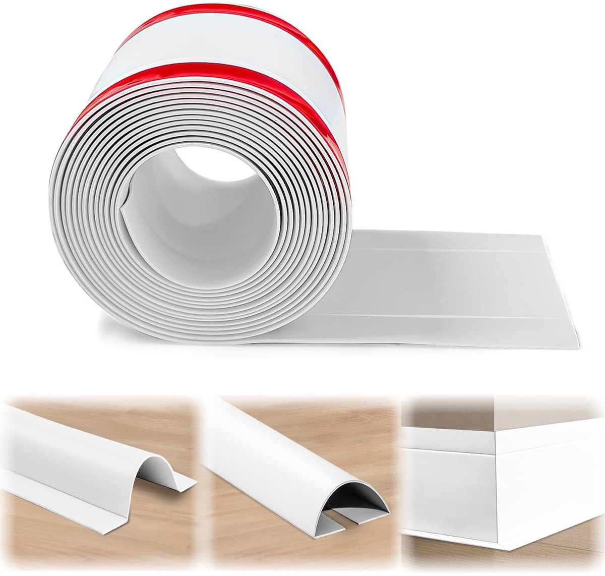 Omgoods - Soft Skirting Board 6 Meter - Zelfklevend en Flexibel in Wit