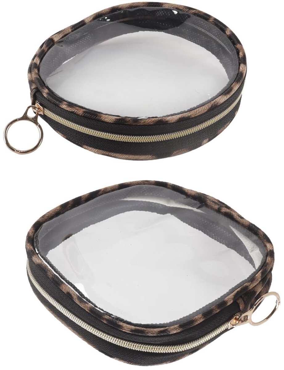 Omgoods - Set van 2 Transparante Waterdichte Toilettassen - Luipaardprint Make-up Tassen