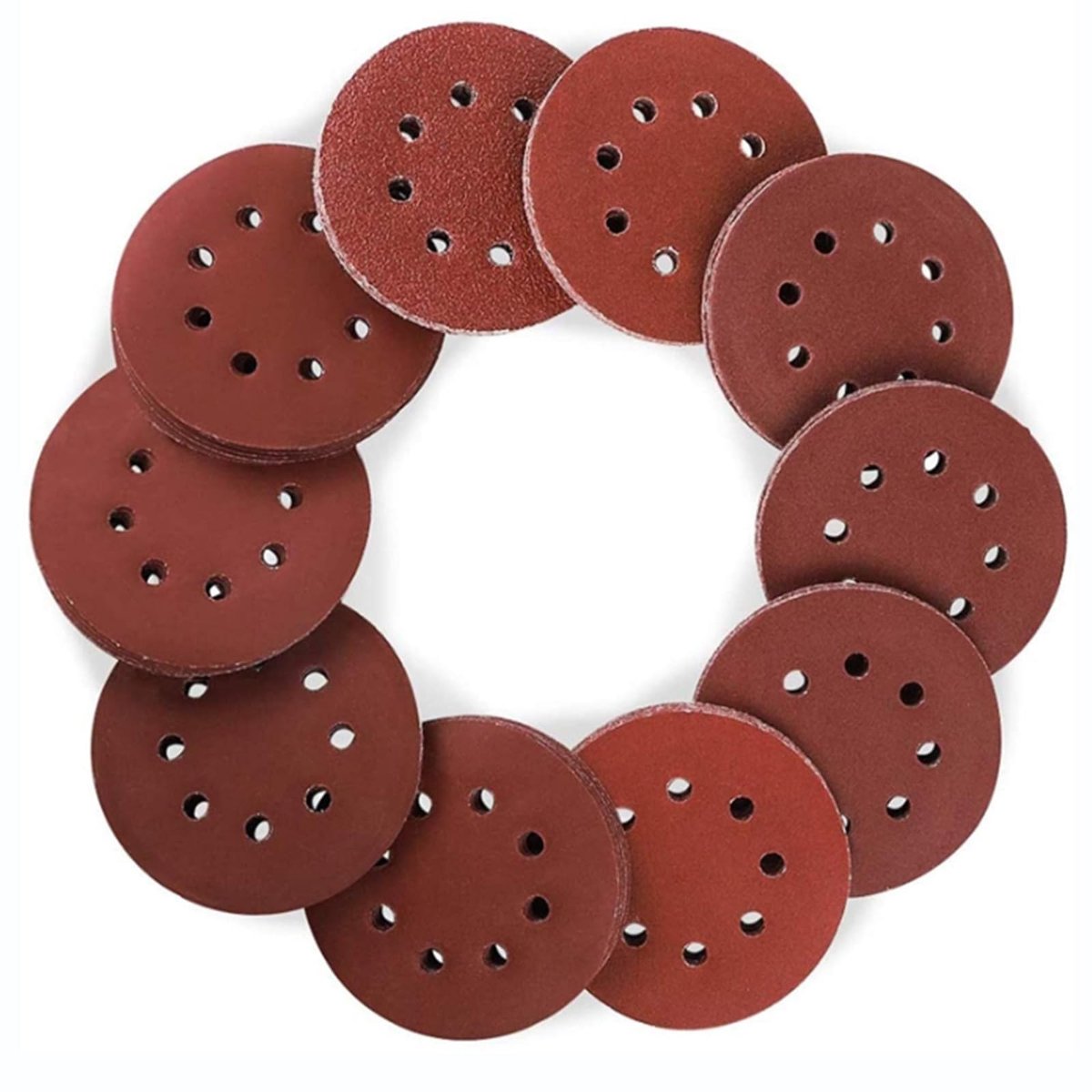Omgoods - 40 Stuks 180mm Schuurpapier met 8 Gaten, Korrel P120