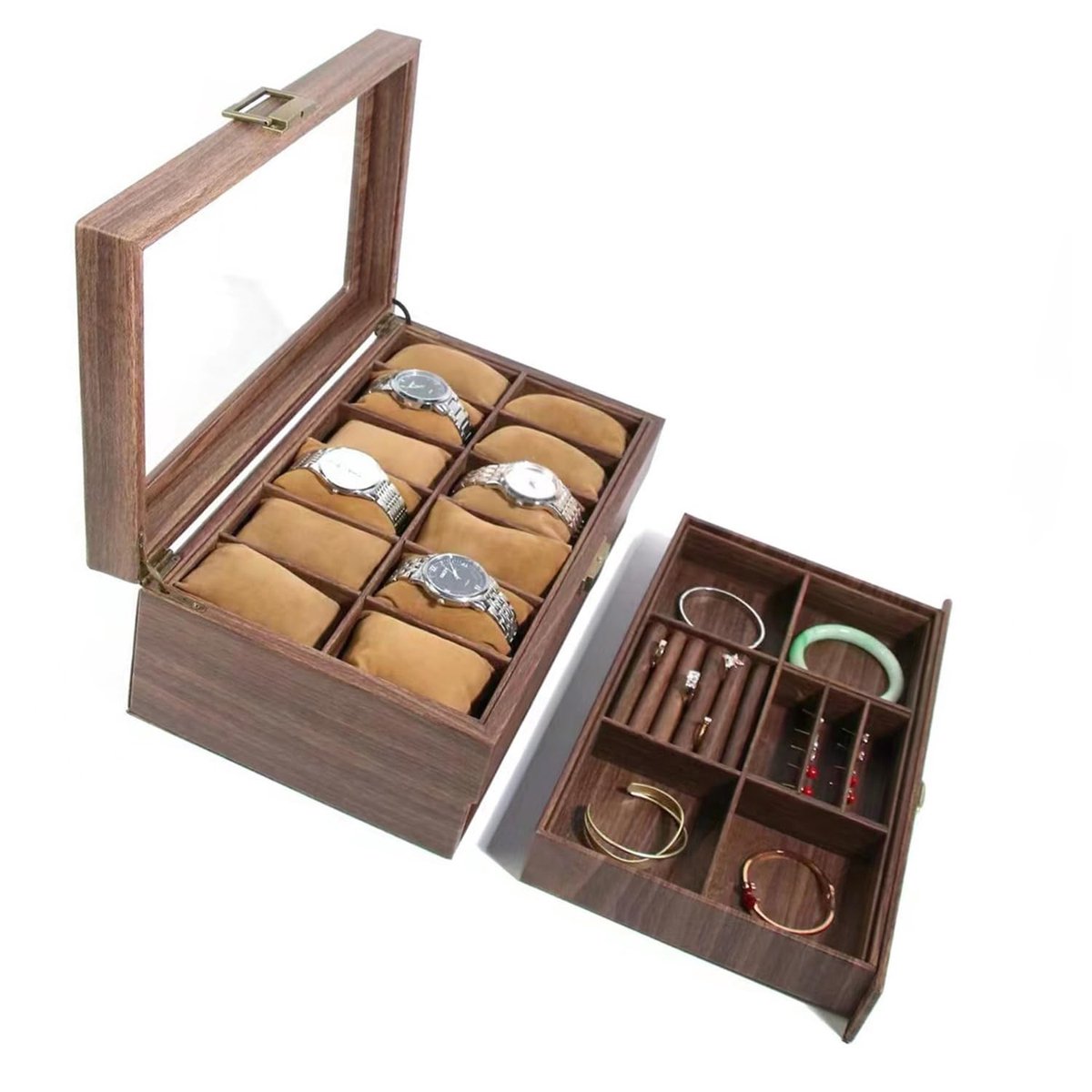 Omgoods - Luxe Horlogebox met 12 Compartimenten en Lade