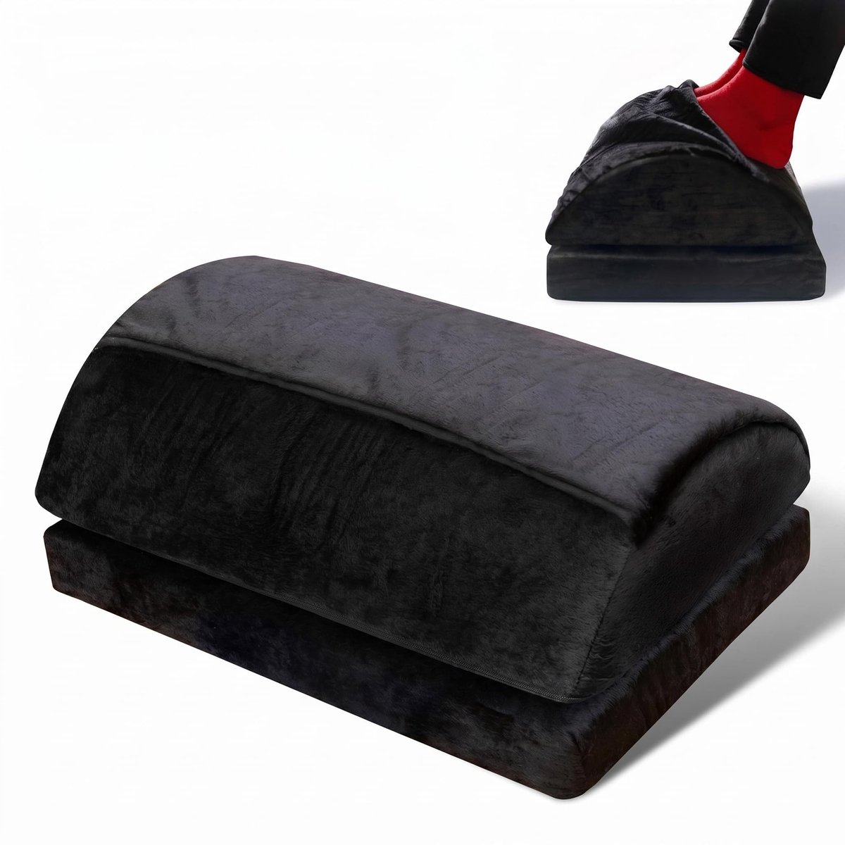 Omgoods - Ergonomische Voetensteun met Ingebouwde Voetenmuff - Voor Thuis en Kantoor