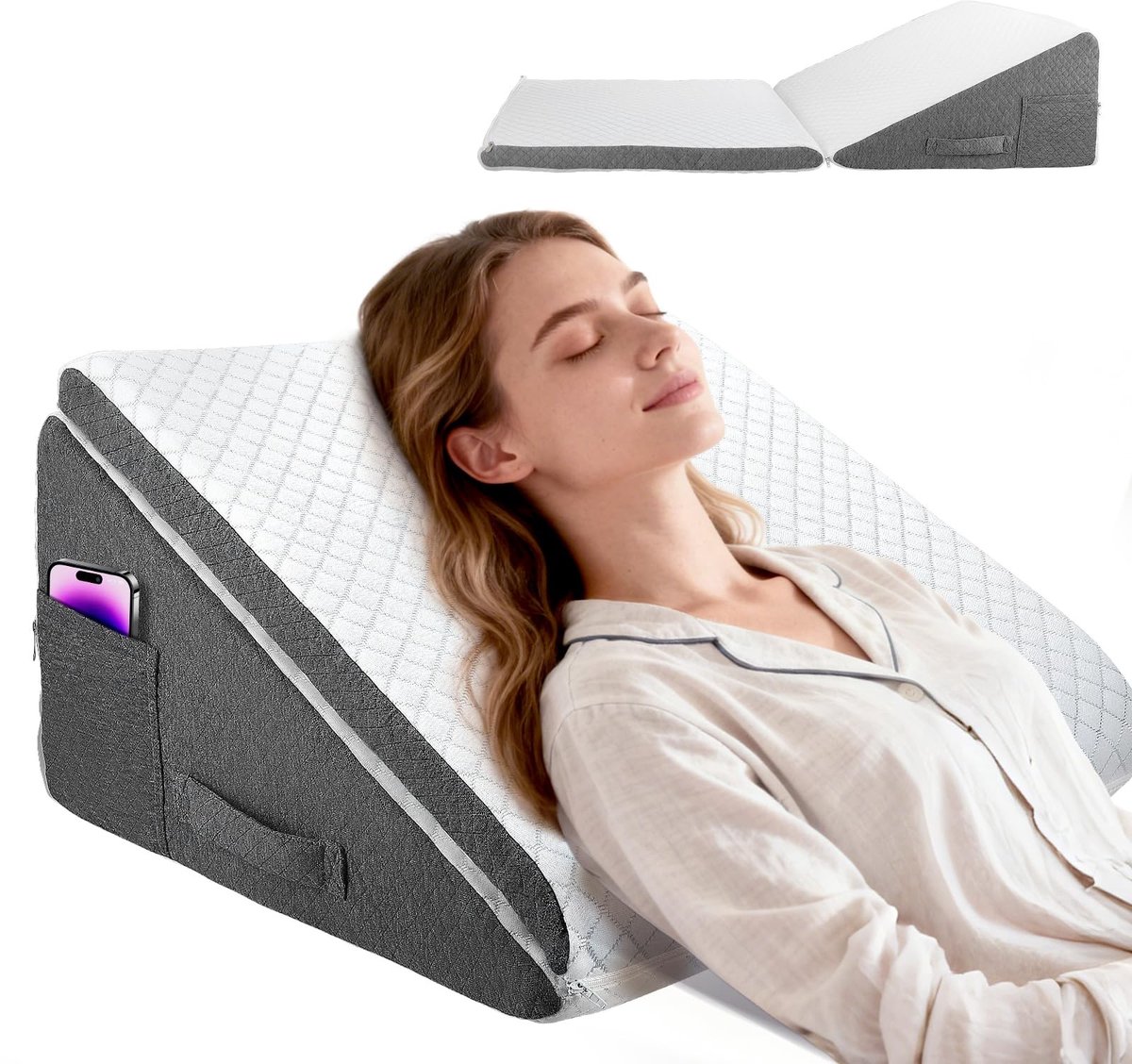 Omgoods - Wedge Kussen met Geheugenschuim voor Ergonomisch Comfort