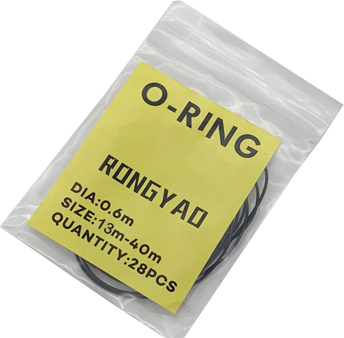 Waterdichte afdichtringen voor horlogeherstel - Elastische rubberen O-ringen in diverse maten 0.5/0.6/0.7/0.8mm, Zwart, Gasket set voor horlogeonderdelen