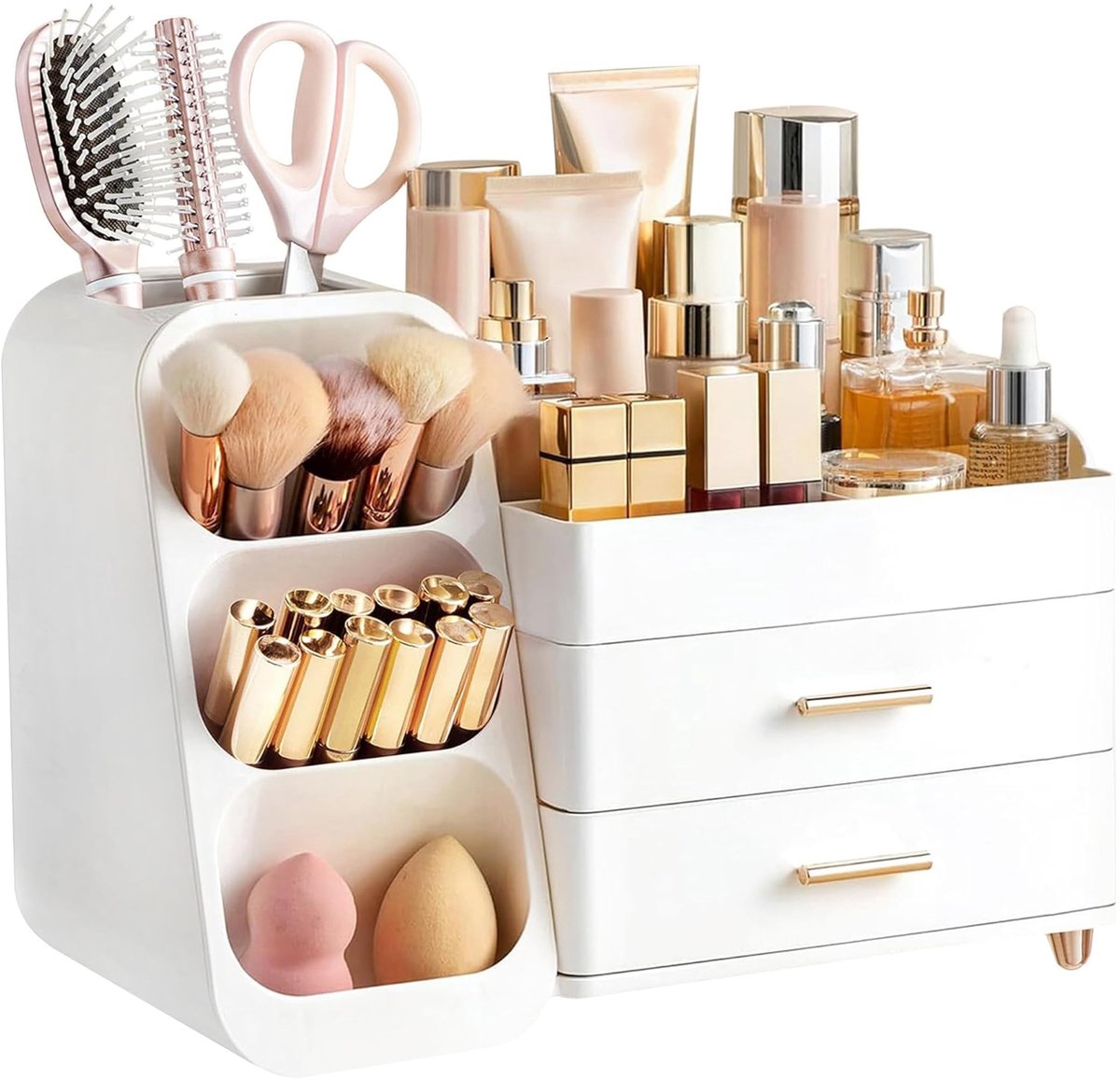 Omgoods - Makeup Organiser - 3-in-1 met Laden en Borstelhouder