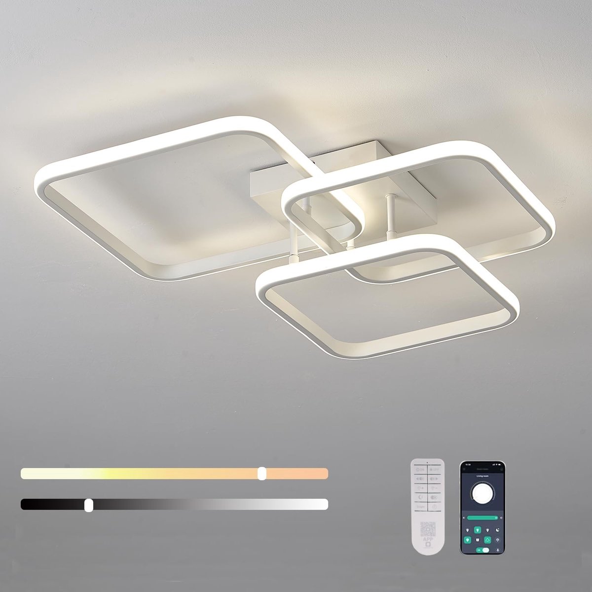 Omgoods - Dimbare LED Plafondlamp met Geheugenfunctie en Hoge Helderheid