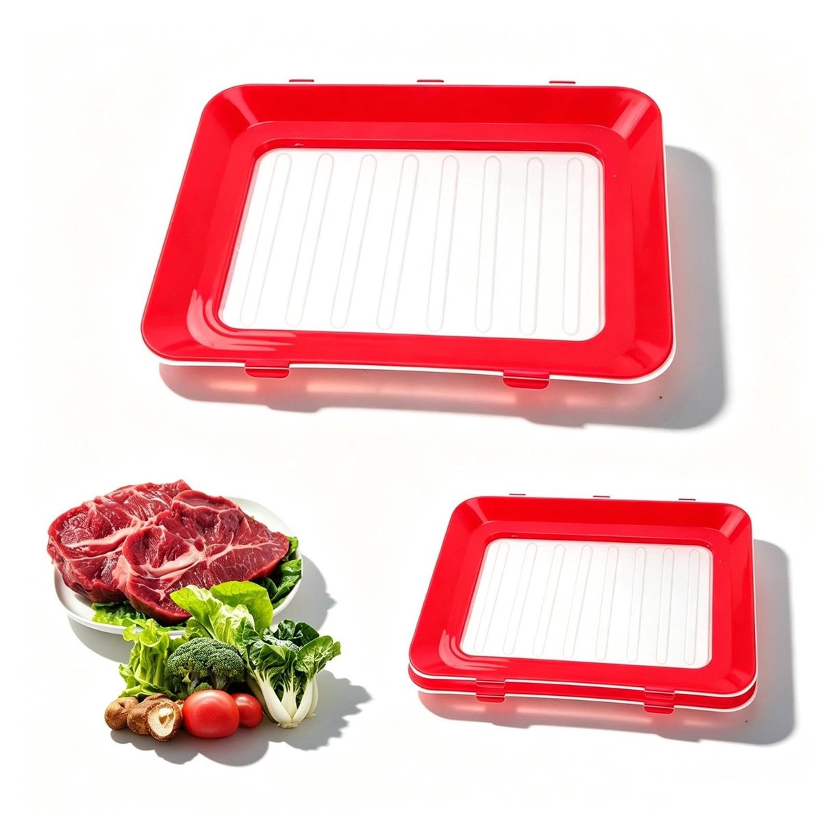 Omgoods - Set van 3 Herbruikbare Voedselopslagcontainers voor de Koelkast