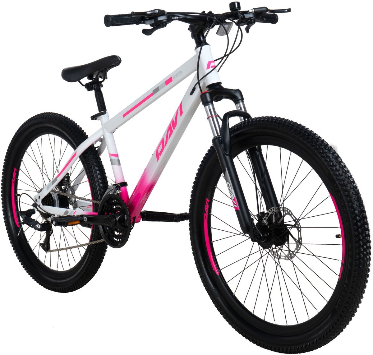 Davi Bonita – Mountainbike – 26 inch – 21 versnellingen – Schijfremmen – Voorvork met vering – Roze/Wit