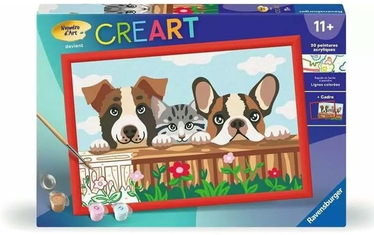 Omgoods - CreArt Kinderset Schilderen op Nummer met Honden en Katten