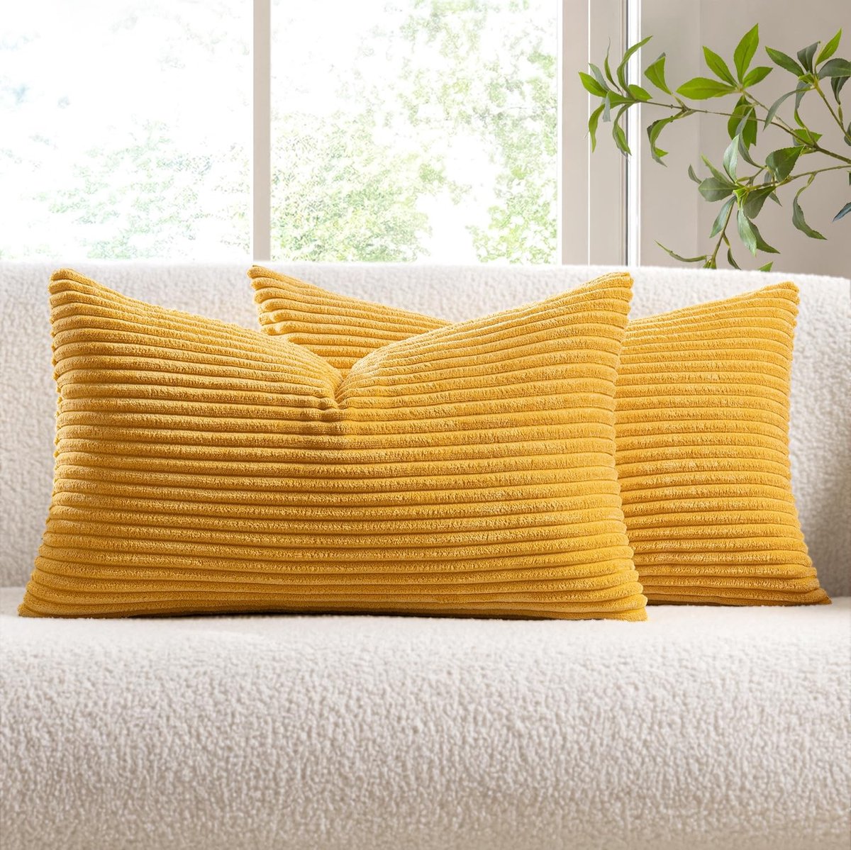 Omgoods - Set van 2 Corduroy Kussenhoezen 30 x 50 cm