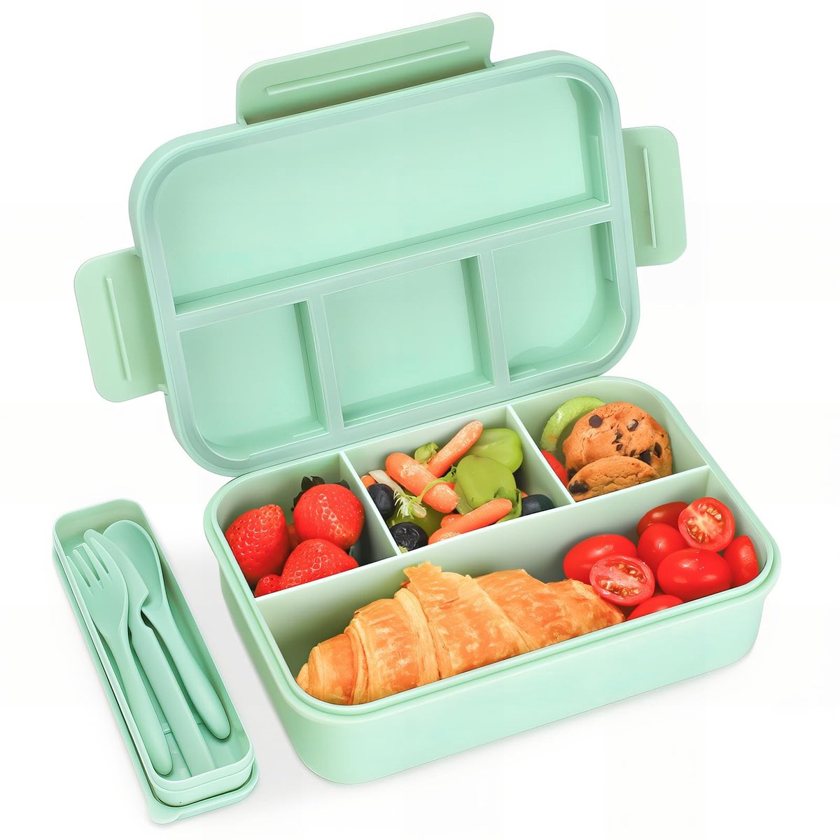 Omgoods- Broodtrommel met vakken - Lekvrije Lunchbox - 1300 ml - Duurzaam PP-materiaal - Geschikt voor Kinderen en Volwassenen - Robuust en BPA-vrij