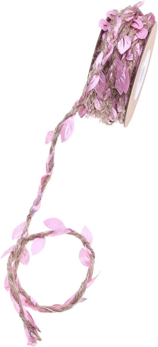 Omgoods- Jute Koord 5 Meter - Decoratief Gevlochten Henneptouw - Kunstblad - Doe-Het-Zelf Knutselwerk - Tuindecoratie - 4 Rollen - Decoratietouw