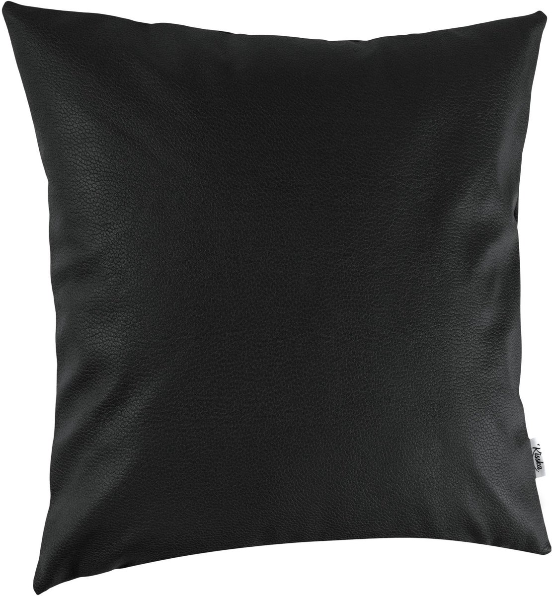 Omgoods - Decoratieve Kussenhoes Kunstleer Zwart 50x50 cm - Zonder Vulling