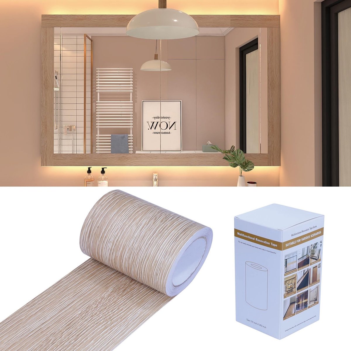 Omgoods - Zelfklevende Houtlook Plakband 15 cm x 10 m