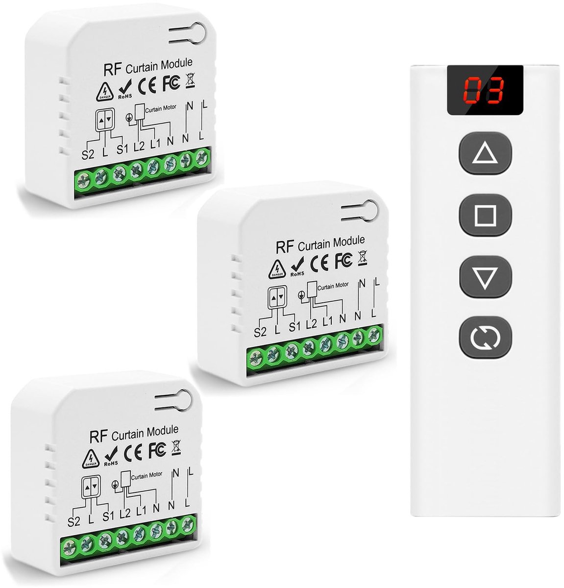 Omgoods - Draadloze Schakelmodule voor Gordijnen en Rolluiken