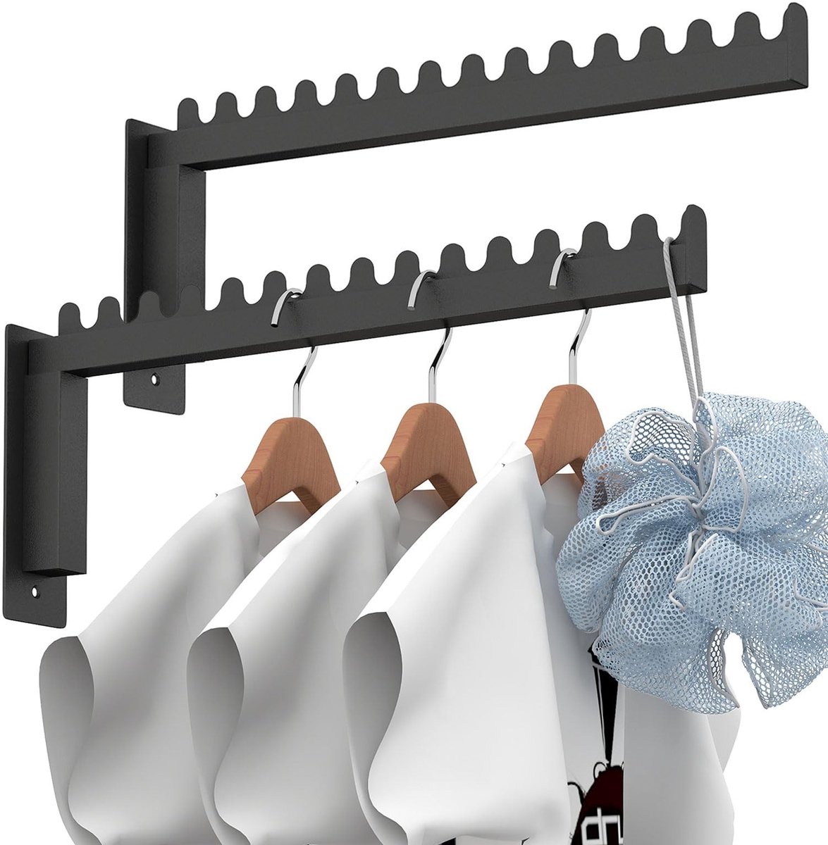 Omgoods - Wandgemonteerde Kledinghaken Set van 2