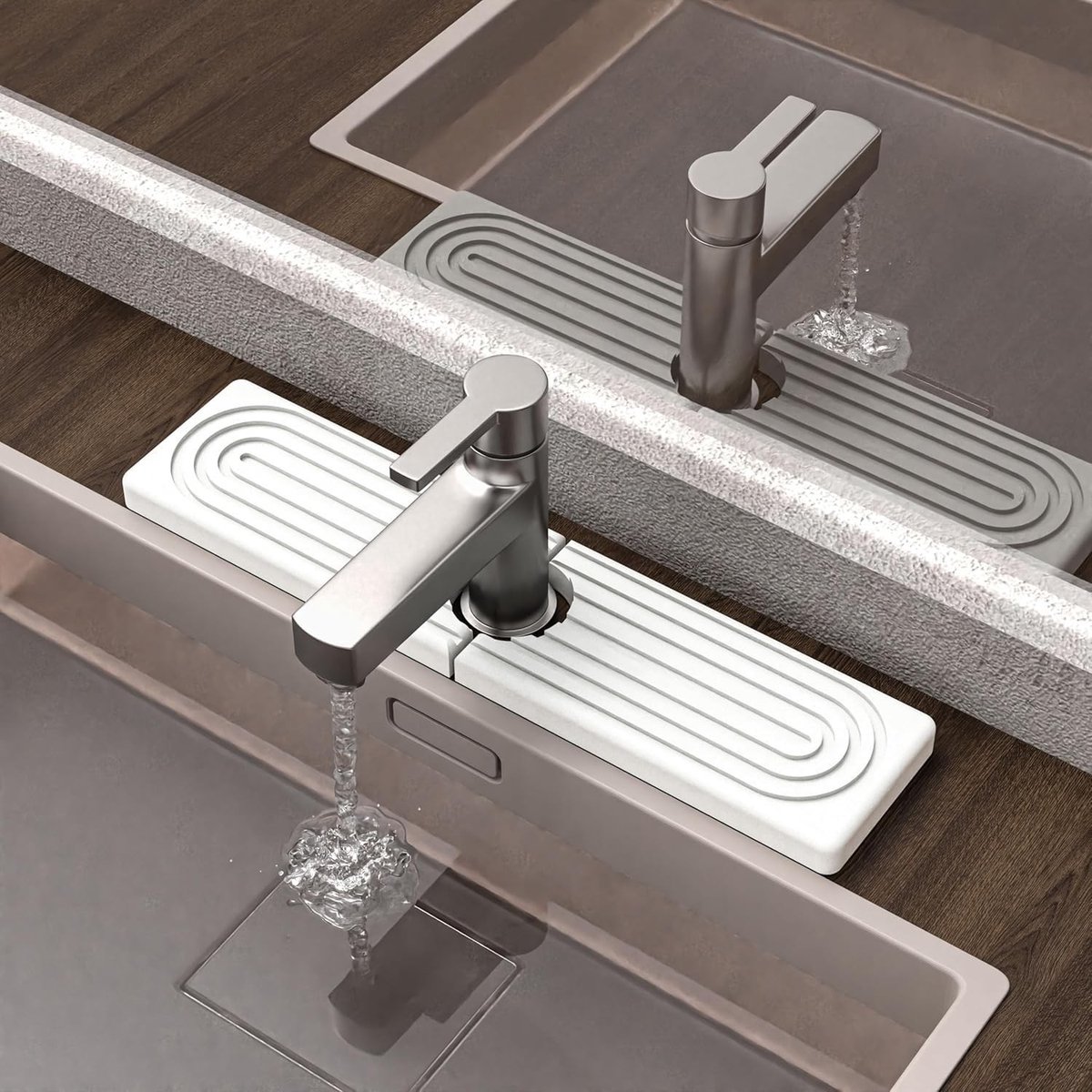 Omgoods - Diatomiet Afvoer Mat voor Keuken en Badkamer 45x10cm Wit