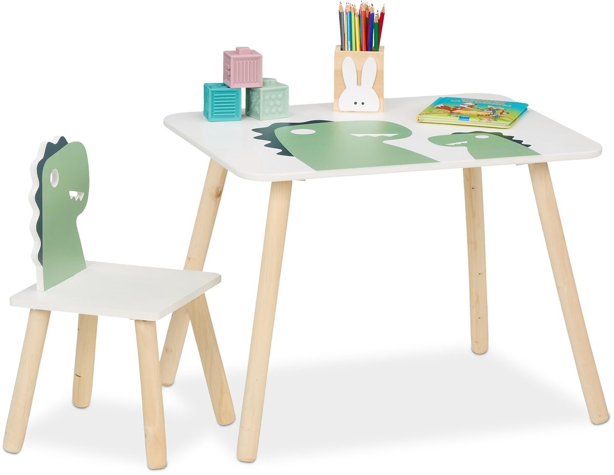 Omgoods - Kindertafel met Stoel in Dino Ontwerp voor Speelkamers