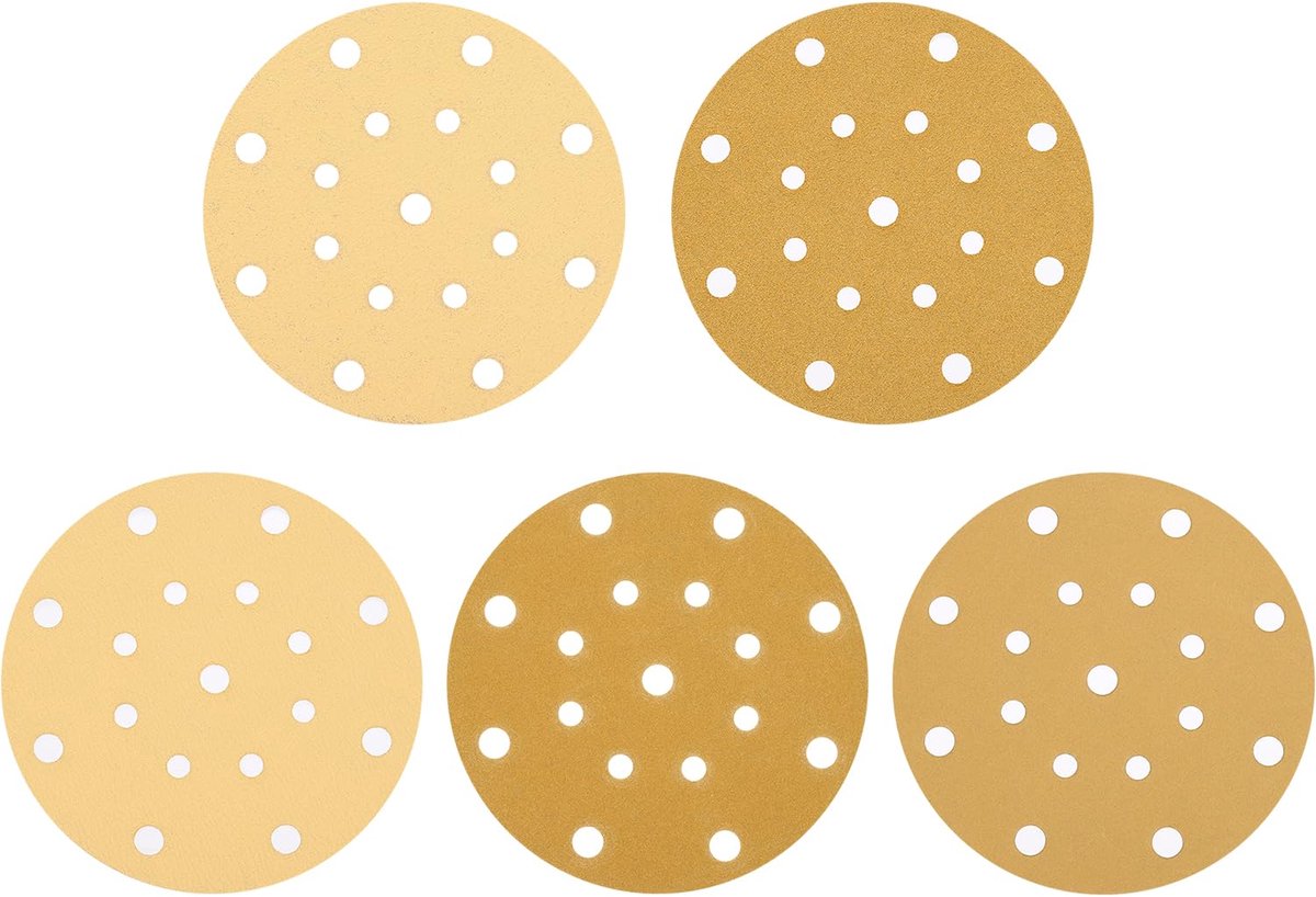 Omgoods - 50 Stuks 150 mm Schuurdiscs met 17 Gaten - 120 Grit voor Houtbewerking en Metaal