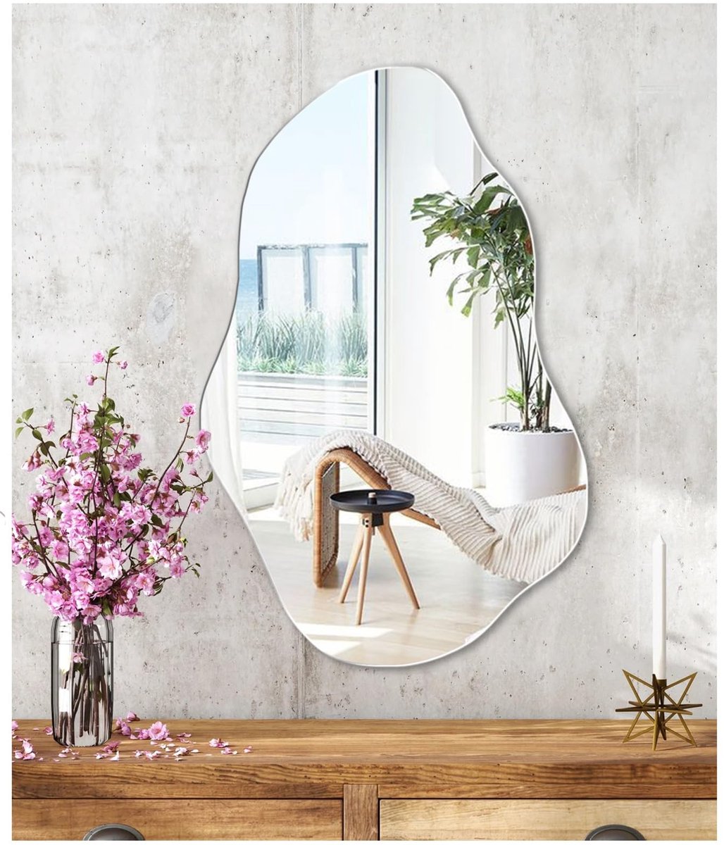 Omgoods - Irregulaire Wandspiegel van HD Glas voor Decoratie
