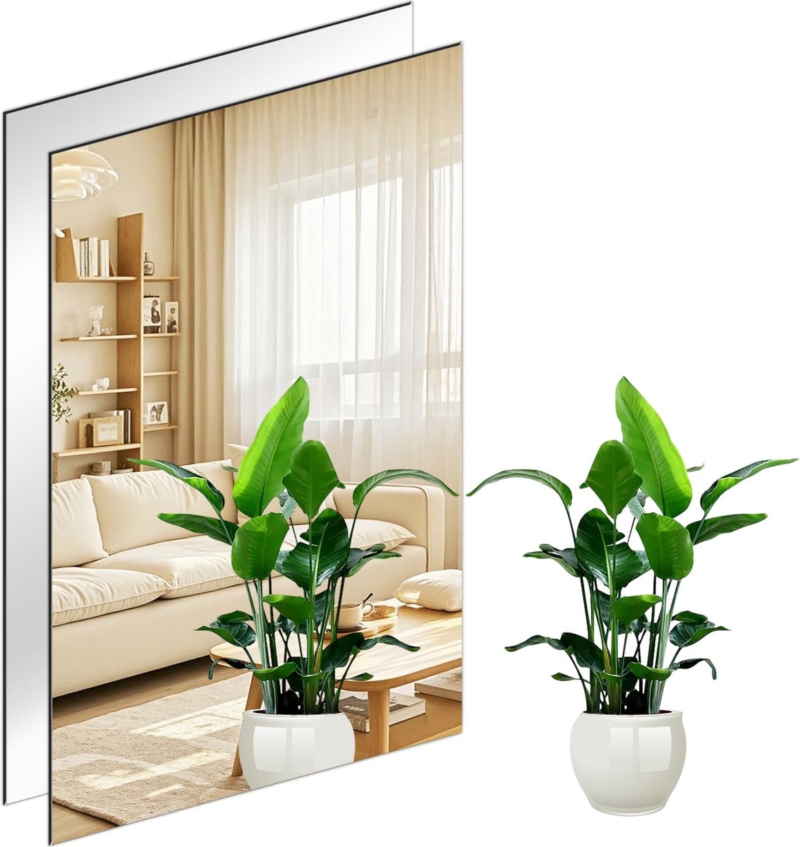 Omgoods- Spiegel 30x40cm HD - Zelfklevende Spiegel - Decoratieve Wandspiegel - Acryl Spiegel - Muurstickers - Vuilvrije Installatie