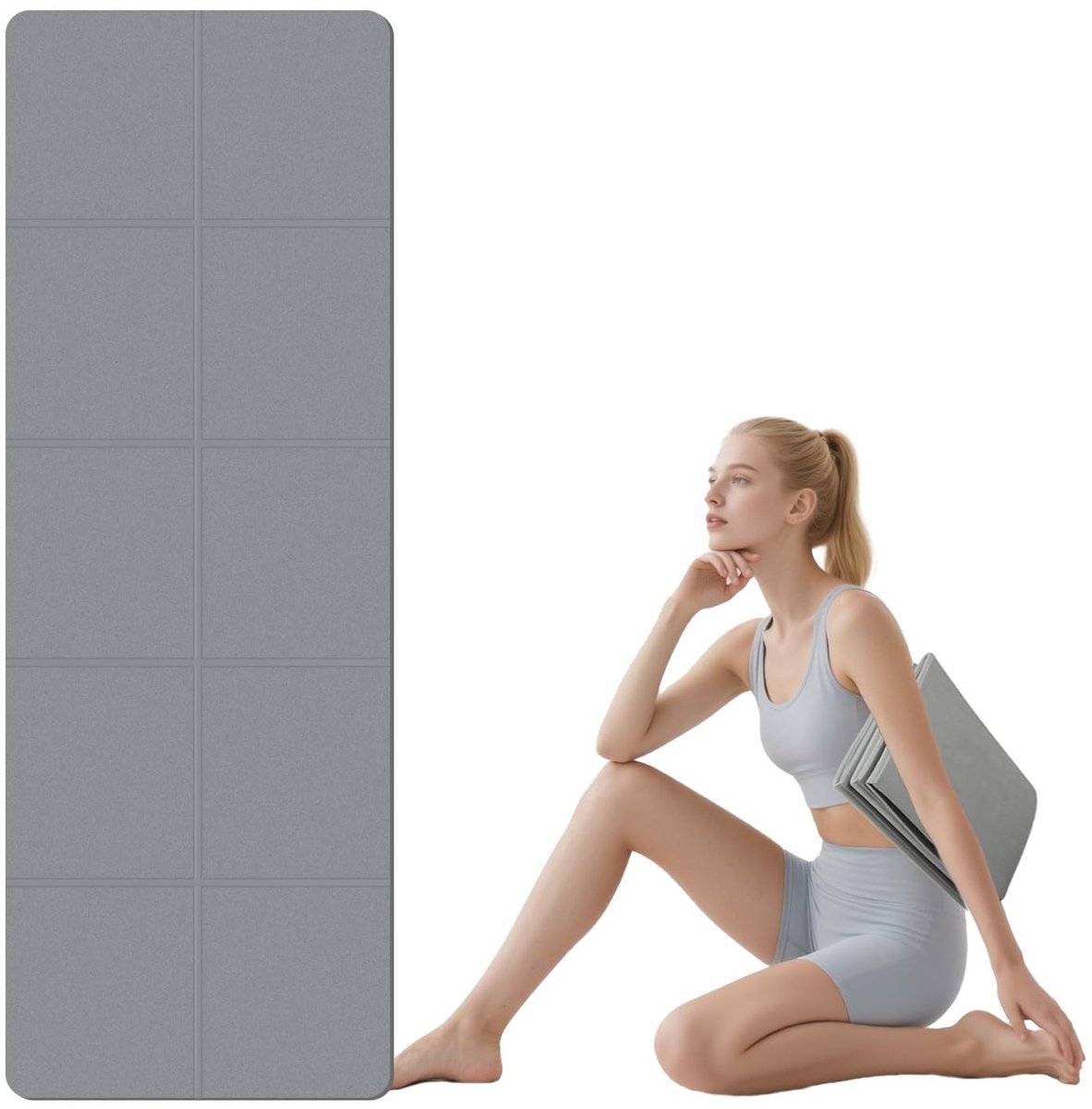 Omgoods - Vouwbare TPE Yoga Mat - Fitness Mat voor Pilates en Gymnastiek - 183 x 61 cm