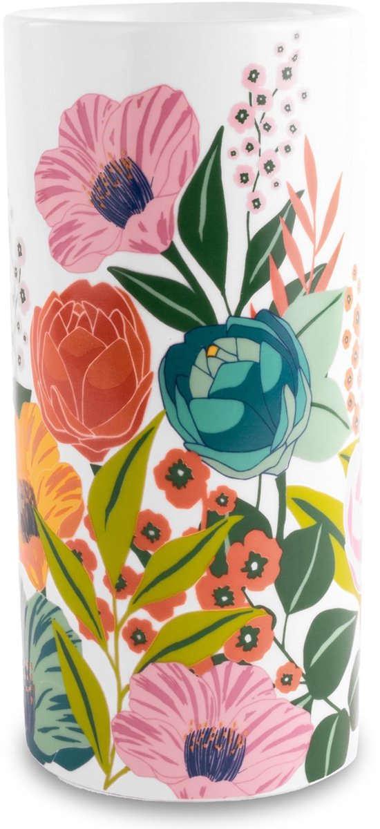 Omgoods - Elegante Keramische Vaas met 'Garden Blooms' Patroon