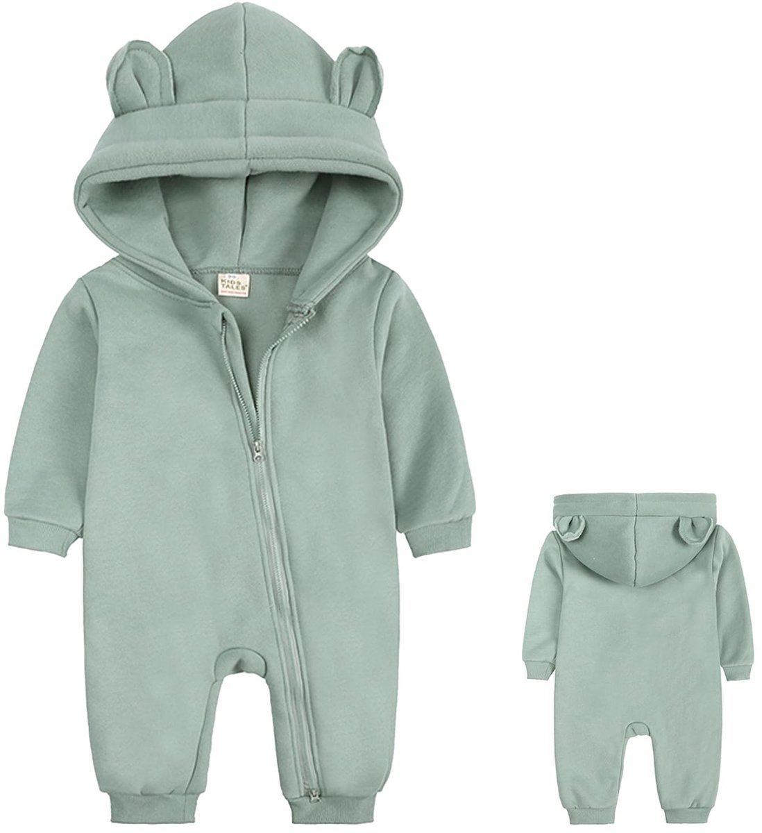 Omgoods - Baby Hoodie met Oortjes voor Jongens en Meisjes, Lange Mouwen, Rits