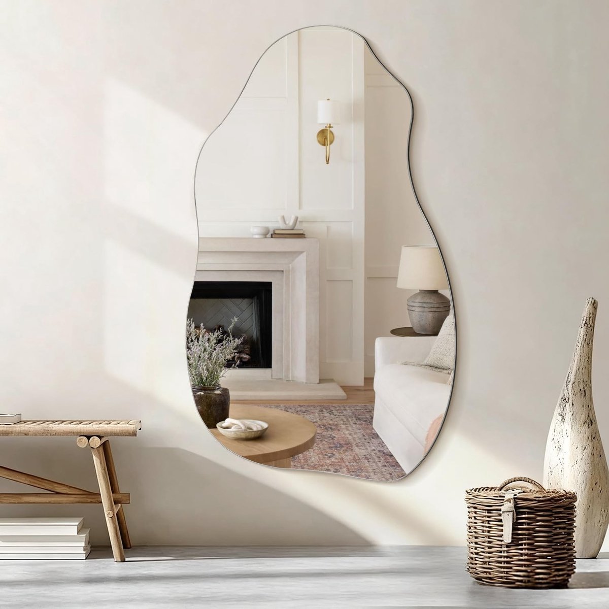 Omgoods - Decoratieve Asymmetrische Wandspiegel voor Modern Interieur
