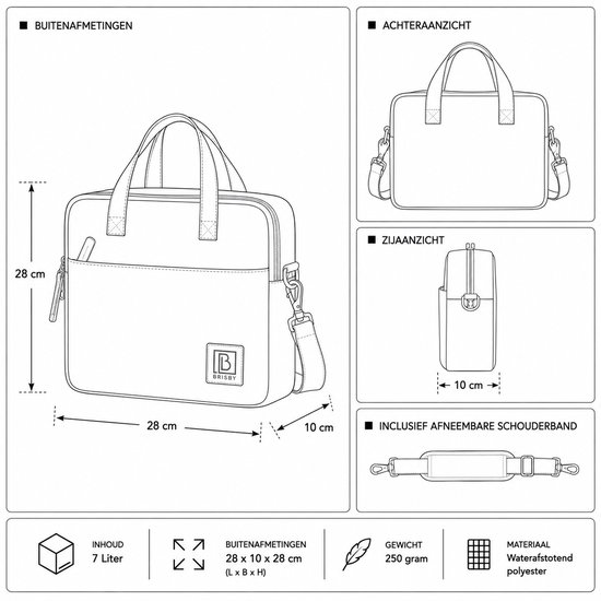 Brisby 4 Laags Geïsoleerde Koeltas - Lunchtas 7 liter - Mist Blue van Brisby — afbeelding 2