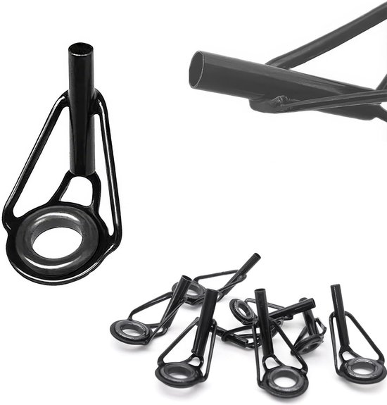SnelShoppen - Repair Kit 8-delig, Rvs Vervangende Hengel Tips, Gidsringen, Hengel Reparatie Set, Keramisch, Gidsringen voor Zoet- en Zoutwater Hengels van Snelshoppen — afbeelding 2