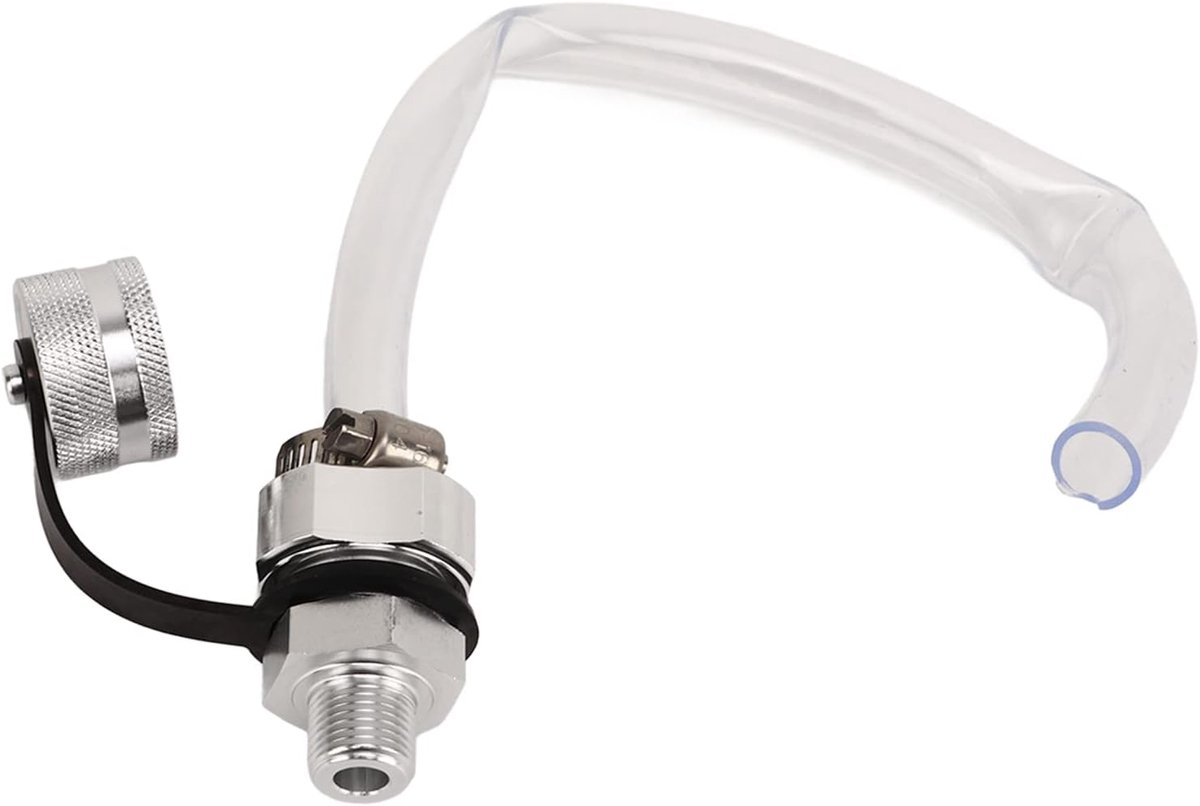 SnelShoppen - M14 1.5 Olie Afvoerventiel Snelle en Efficiënte RVS Universele Olie Afvoerventiel Set met Rubber Seal en Afvoerslang