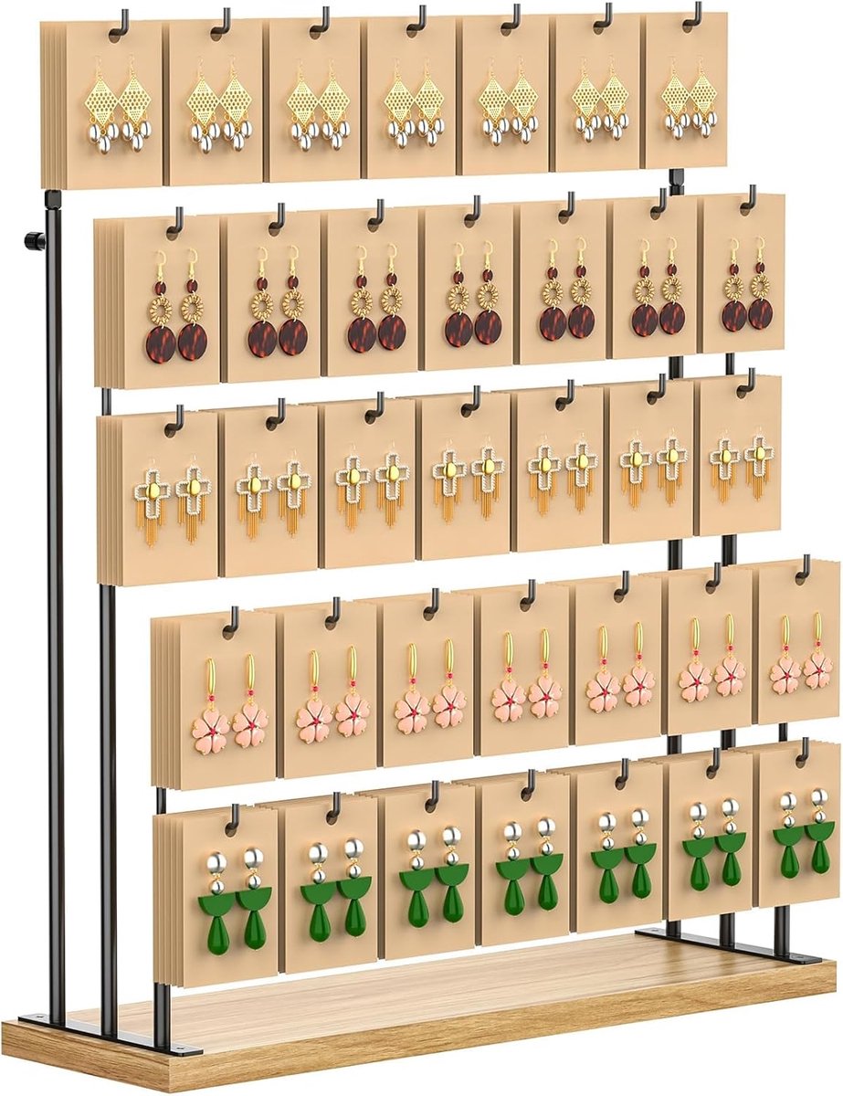 SnelShoppen - Sieradenstandaard voor Verkopers, Oorbelstandaard, Kettingstandaard, Oorbellenkaarten voor Armbanden, Haaraccessoires, Sieraden Torens m