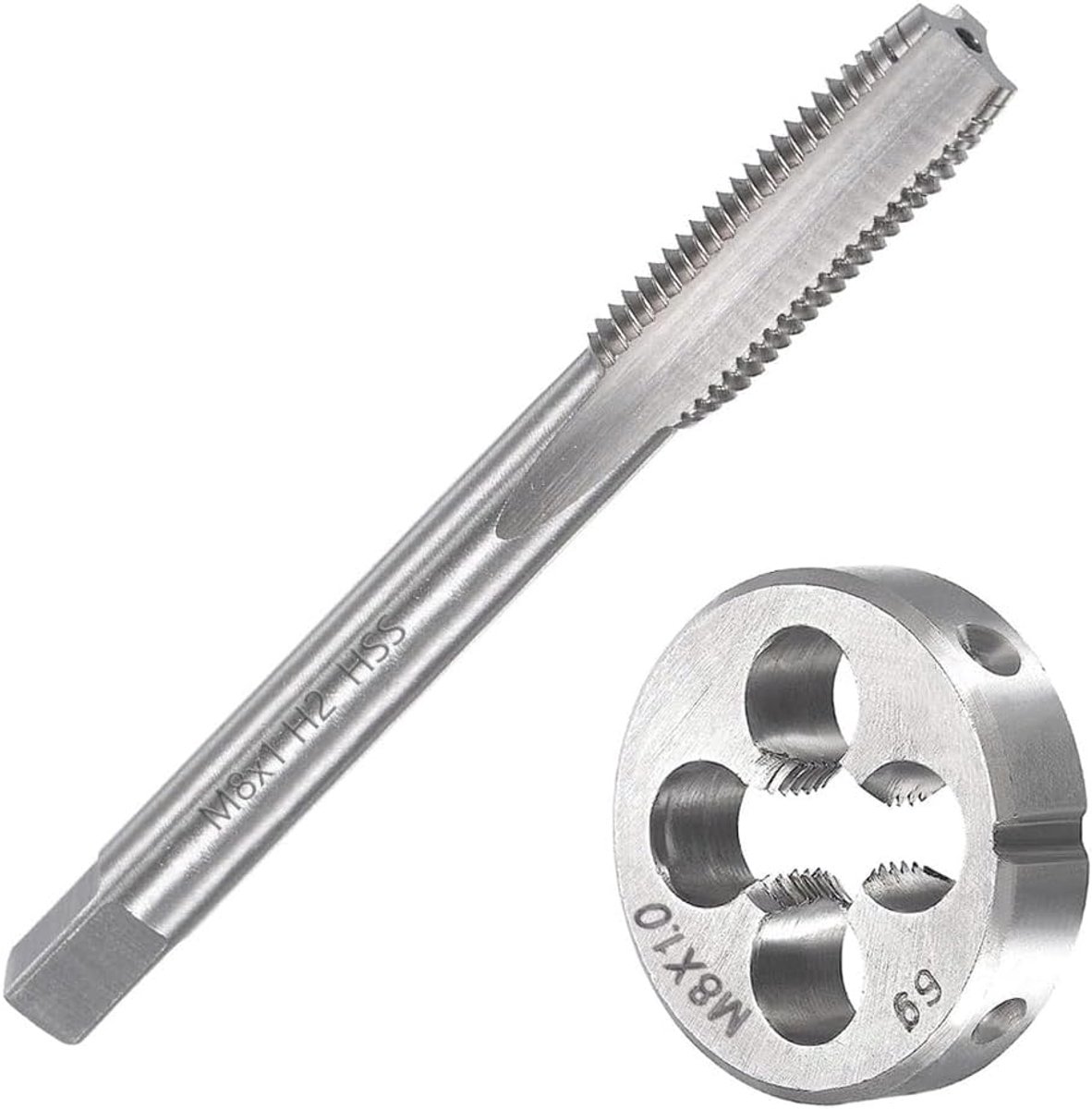 SnelShoppen - M8 X 1 Draadboor en Snijijzer voor Draad Snijden, HSS Draadboor, Repareer Beschadigde Draad, Hoogwaardig Staal, 71.6mm Lang, Voor Klusse