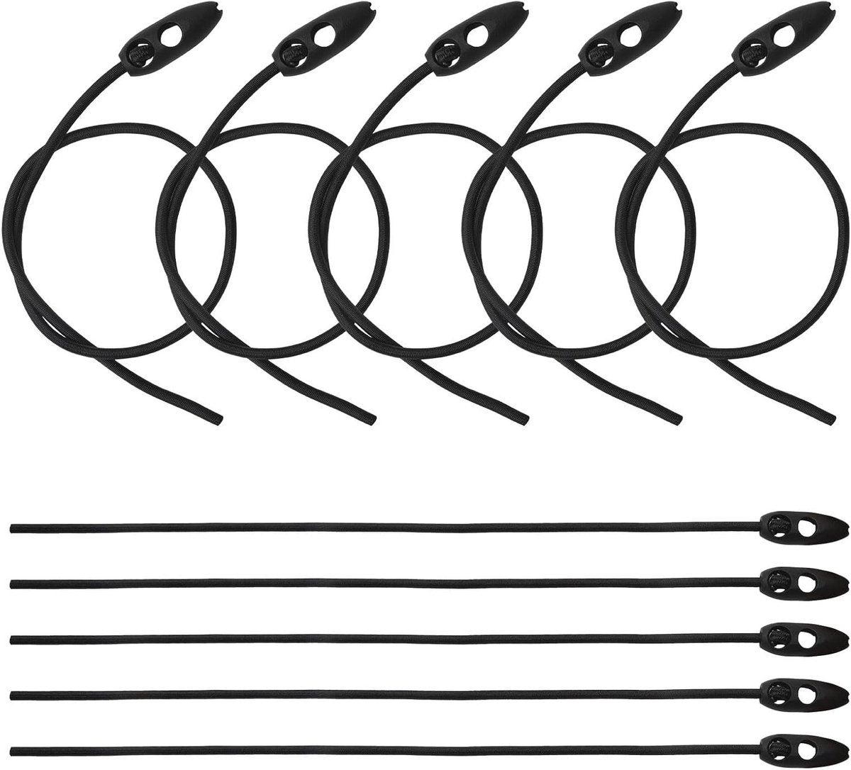 SnelShoppen - 10 Stuks Waarschuwingssignaal Bagage Tension Straps 50 cm Verstelbare Lengte voor Fietsen Motoren Canvas Touwen Kamperen