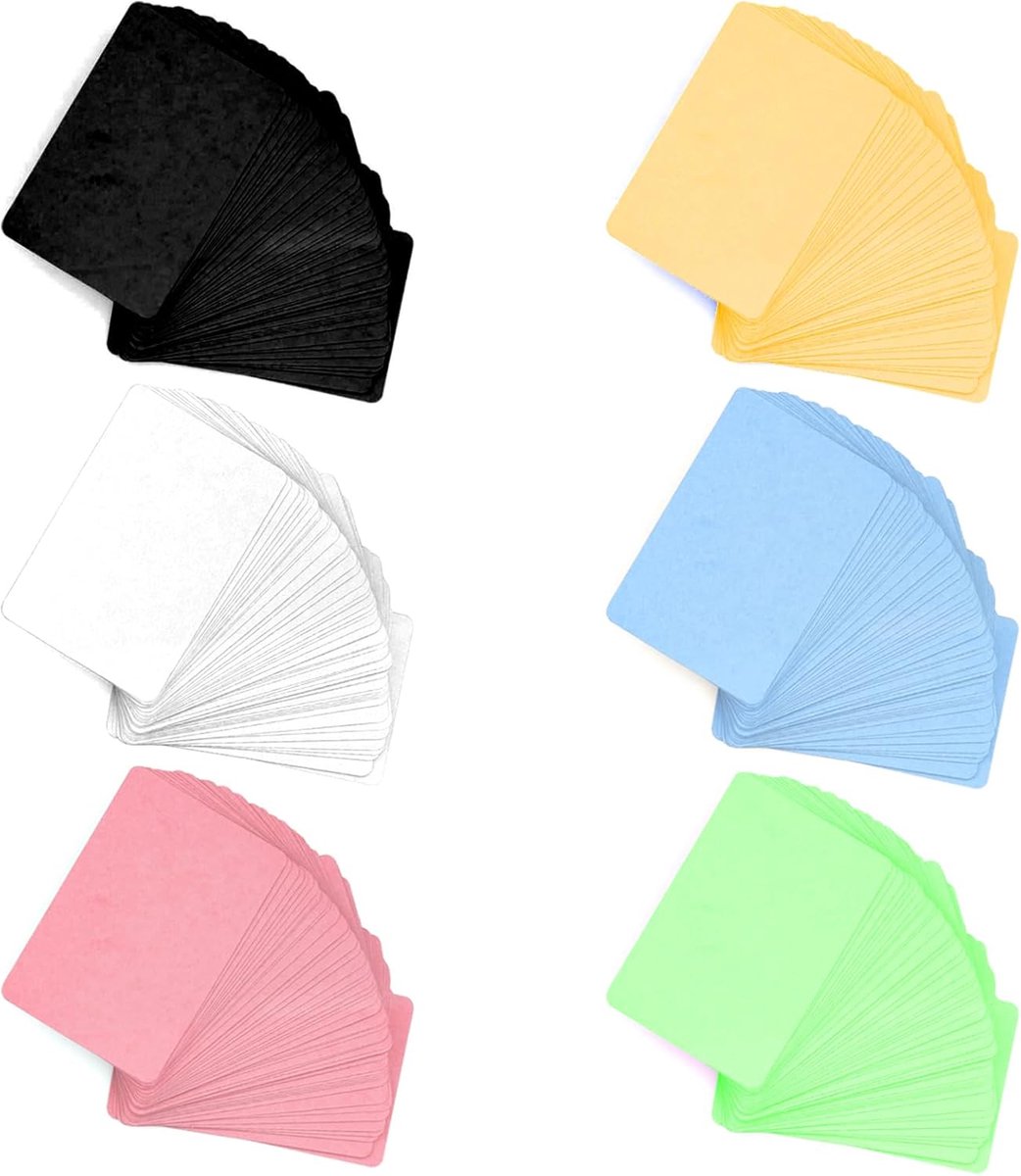Lege kaarten - Indexkaarten blanco - Informatie opslaan - Scheurvast karton - 300 stuks - Mix van 6 kleuren