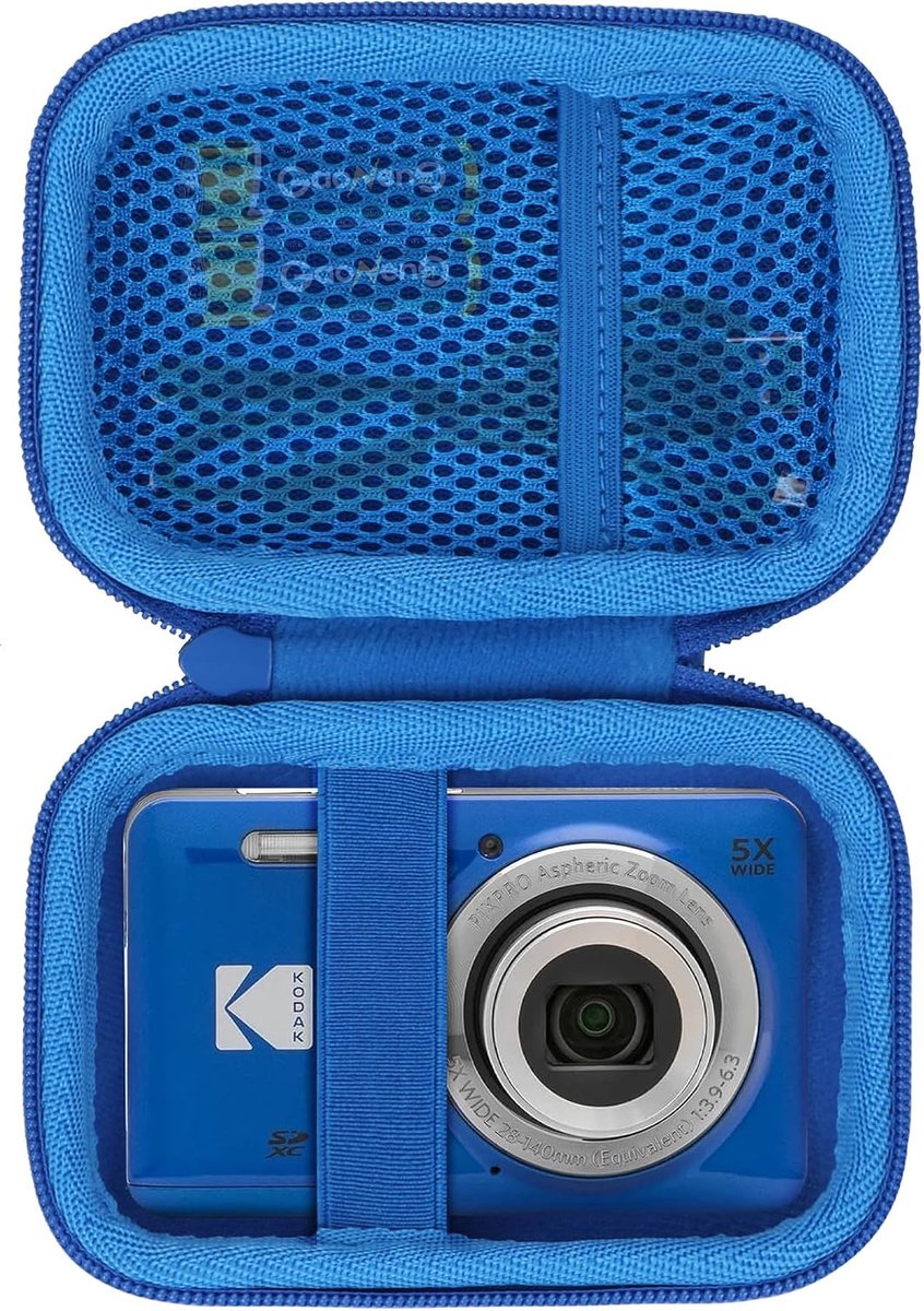 SnelShoppen - Compacte Opbergcase voor Digitale Camera, Geschikt voor Kodak PIXPRO FZ45 FZ55, Blauw, Ideaal voor Reis en Bescherming