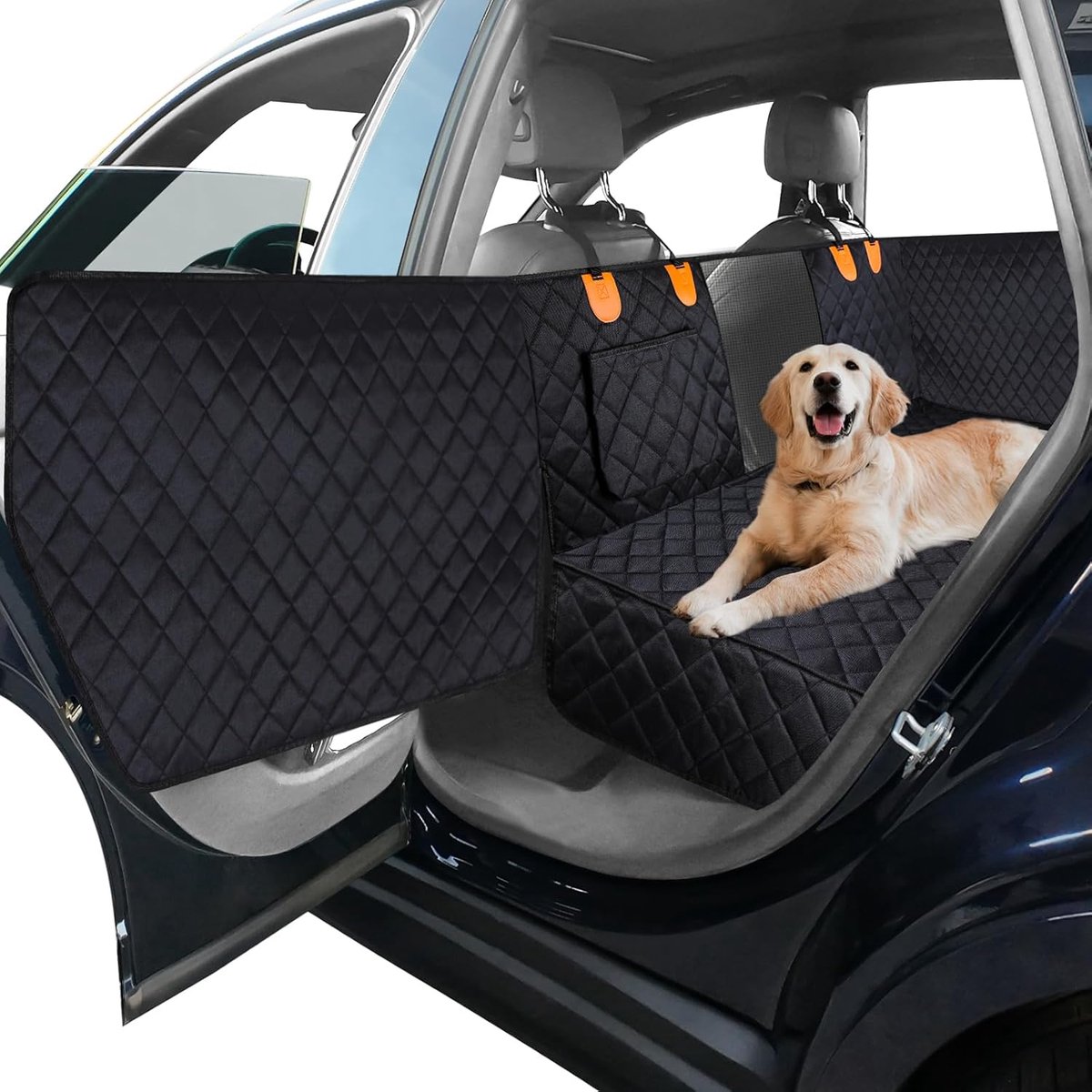 SnelShoppen - Hond Auto Achterbank Hoes, Volledige Bescherming, Waterdichte Auto Zitplaats Bescherming voor Honden, Antislip Achterbank Cover met Zijb