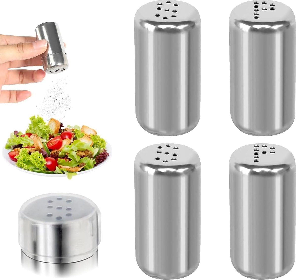Mini Shaker, Salt And Pepper Shaker, Pepper Shakers, Suitable For Rustic And Modern Kitchen Decor - ShopVlot