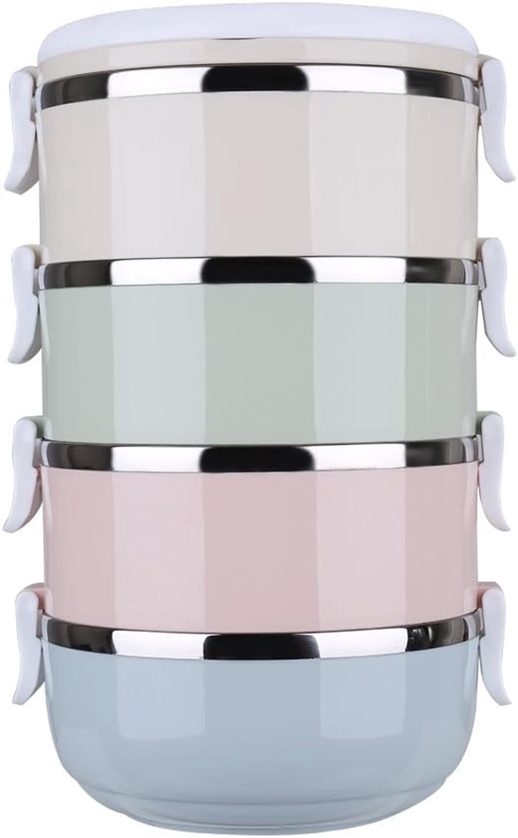 SnelShoppen - Dog Travel Bowl Set - 4-Laags Draagbare RVS Reisbak voor Honden - 27x16x15 cm - Anti-spoelen, Hygiënisch en Ideaal voor Studenten en Kan