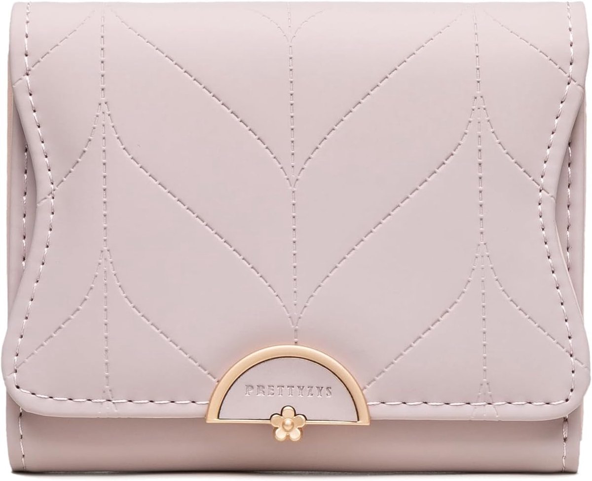 SnelShoppen - Grote Capaciteit Dames Kleine Portemonnee, Elegante en Schattige Portemonnee voor Vrouwen met Muntcompartiment, Roze, Vintage Design