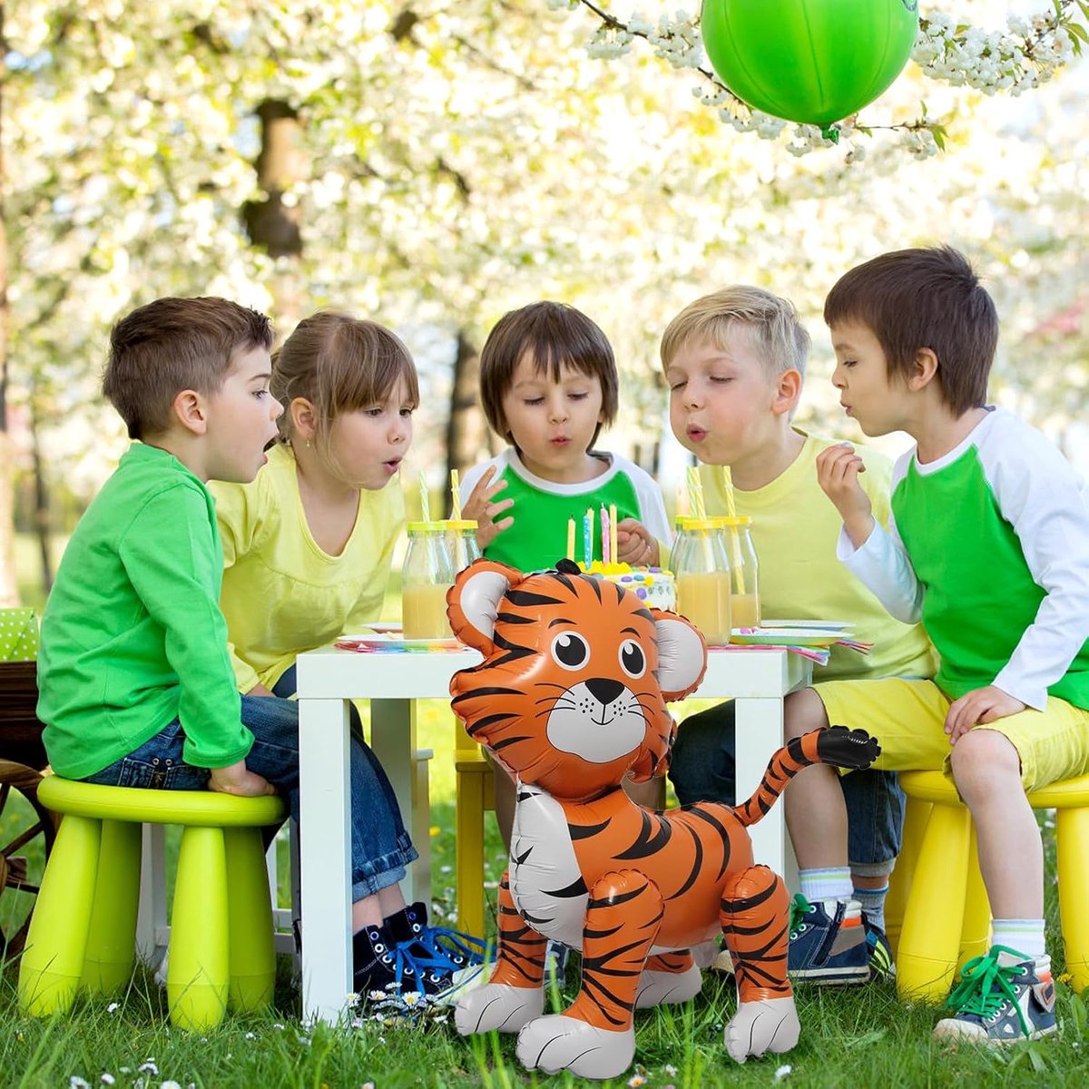 Dierenfolieballon tijger XXL - folieballon - 60 x 56 cm - feestelijke decoratie voor verjaardagsfeest - ShopVlot