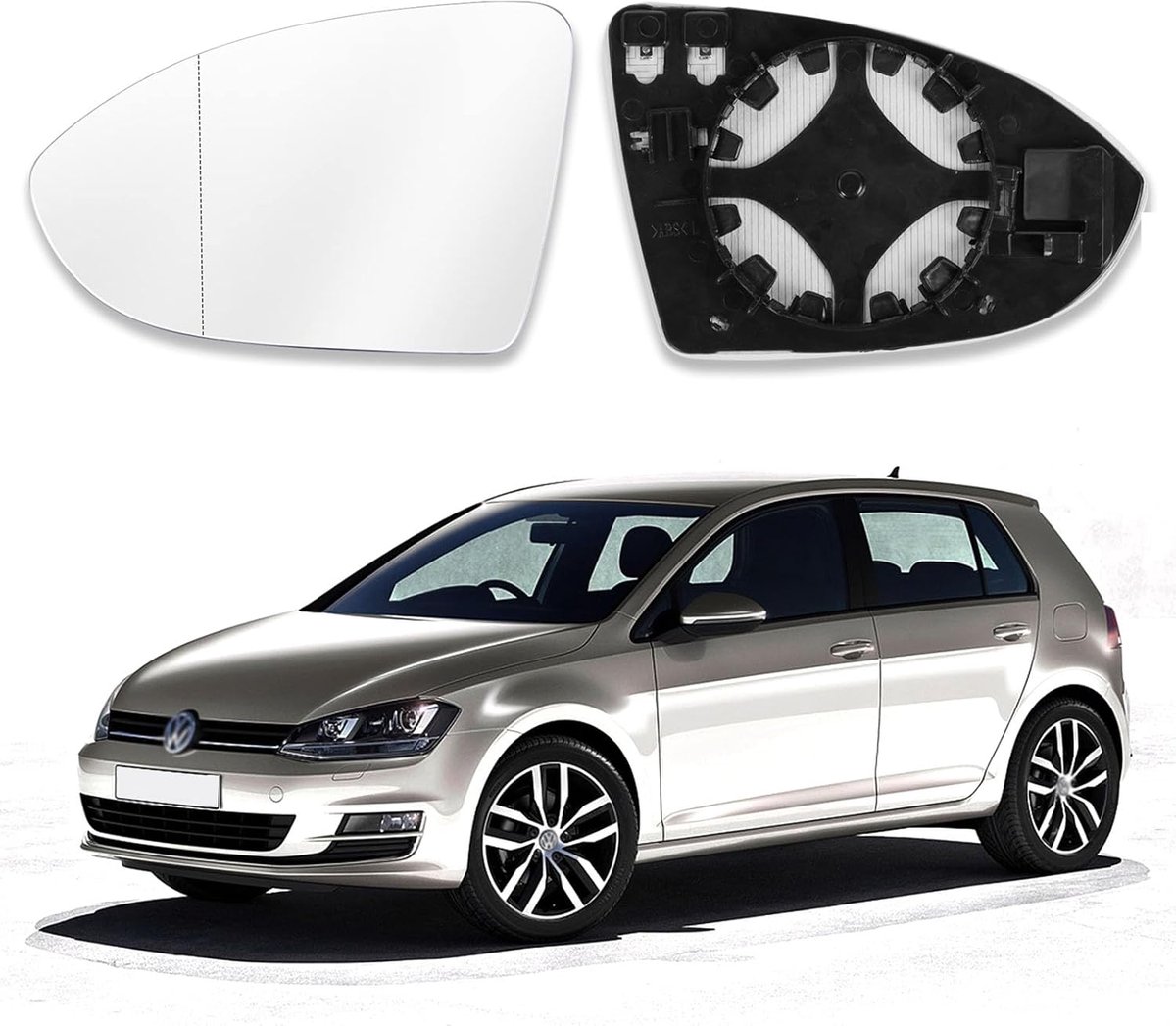 Suitable for Golf 7 Mirror glass, mirror glass replacement, exterior mirror glass aspherical, rearview mirror lens - ShopVlot