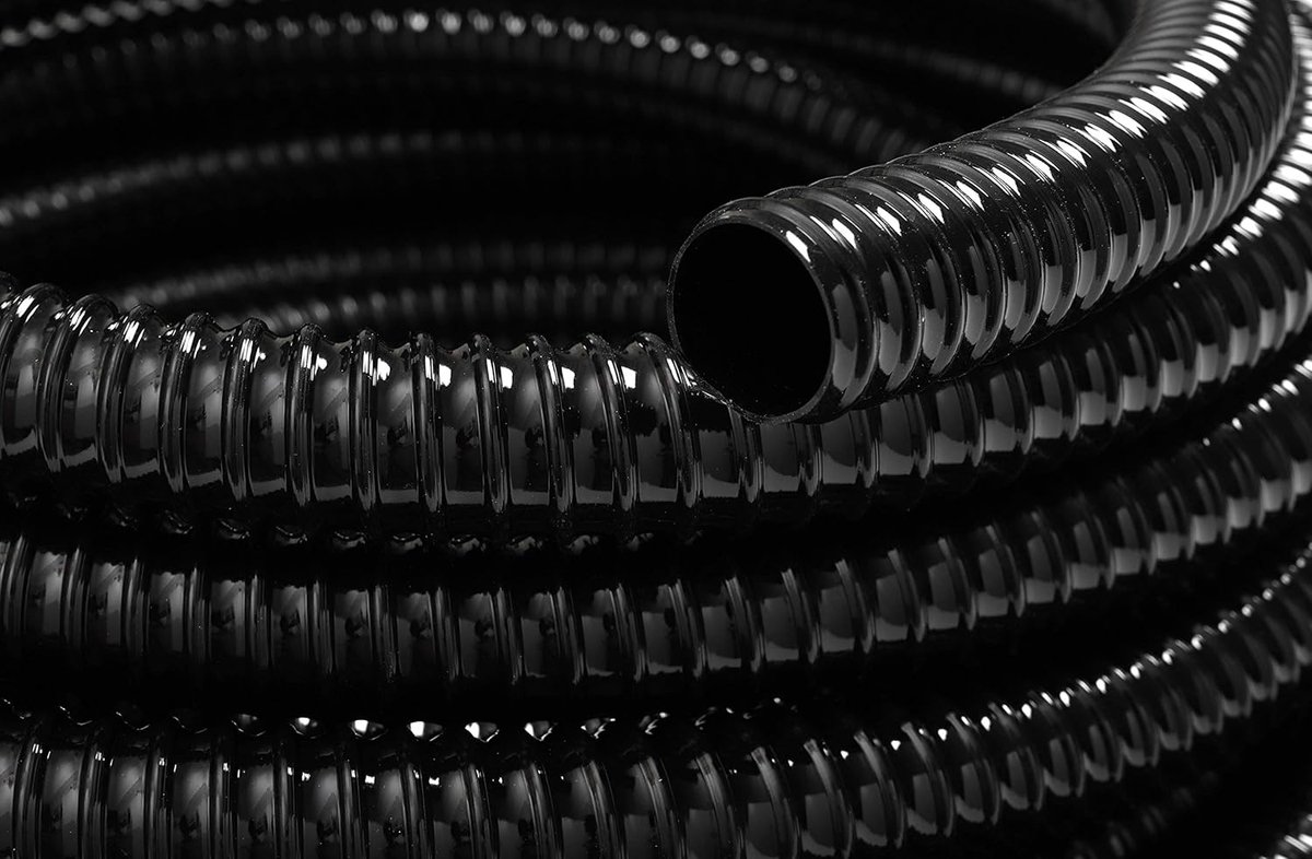 SnelShoppen - PVC Spiralslang 32 mm / 5 m voor Tuinvijvers en Waterlopen - Zwart - Robuuste Tuinslang voor Vijverpompen en Filters