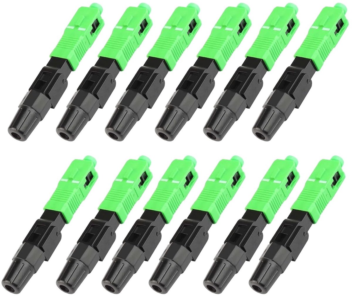 12PCS Snelle Koude Fiber Optic SC/APC Connectoren voor Single-Mode Glasvezelverbindingen, CATV Netwerken en FC Interface Communicatiesystemen
