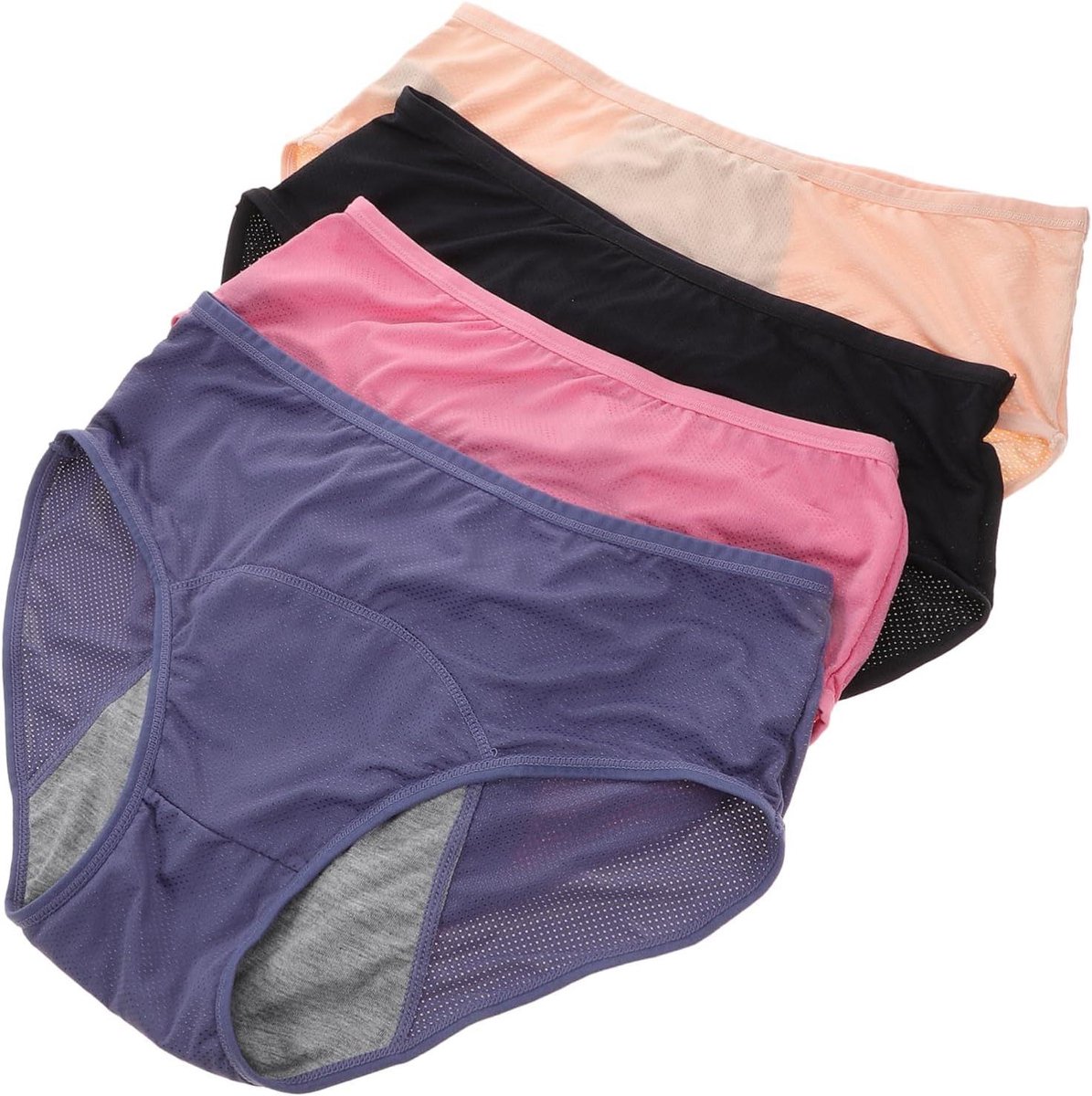 Menstruatie Ondergoed - Period Broekjes - Comfortabel de Periode Doorkomen - Lekvrij en Ademend - 4 Stuks - As Shown